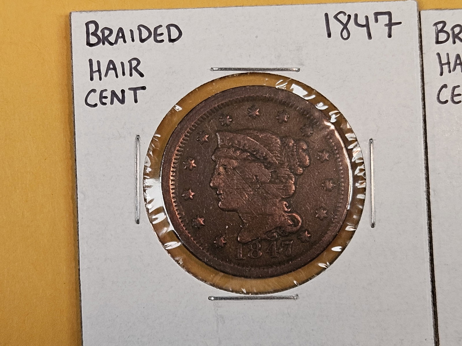 Three Braided Hair Large Cents - 2