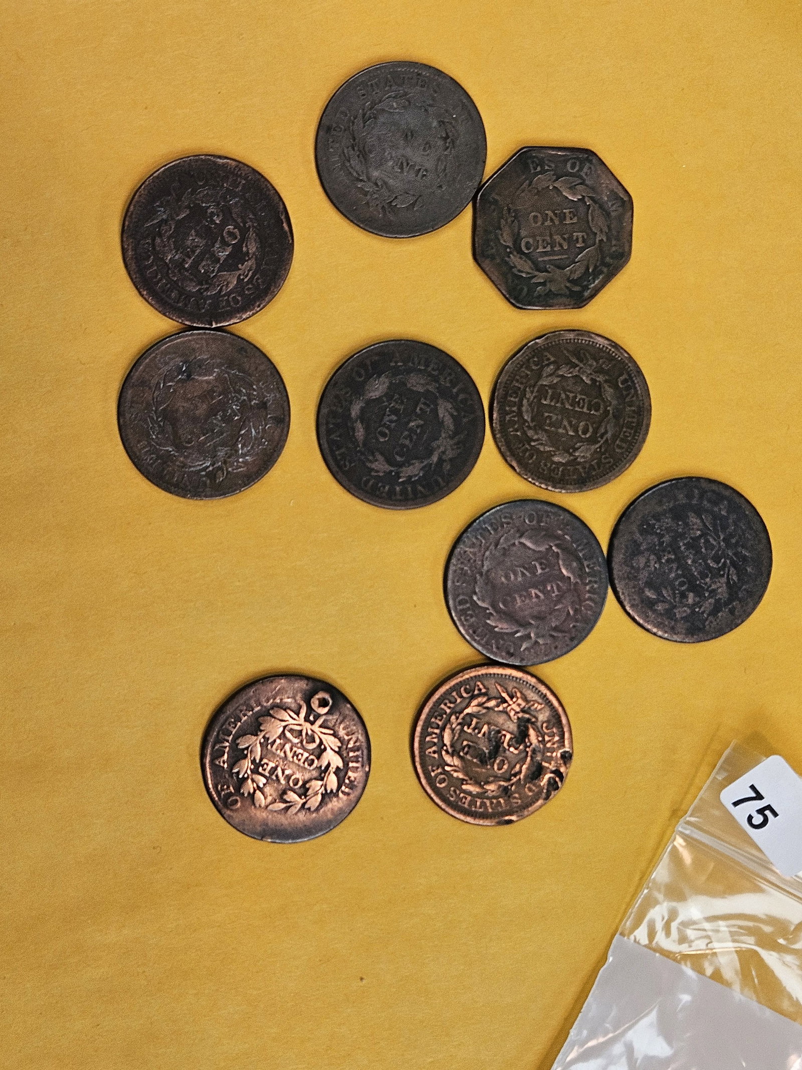 Ten mixed Large Cents: All well circulated or with issues. Includes 2 Draped Bust