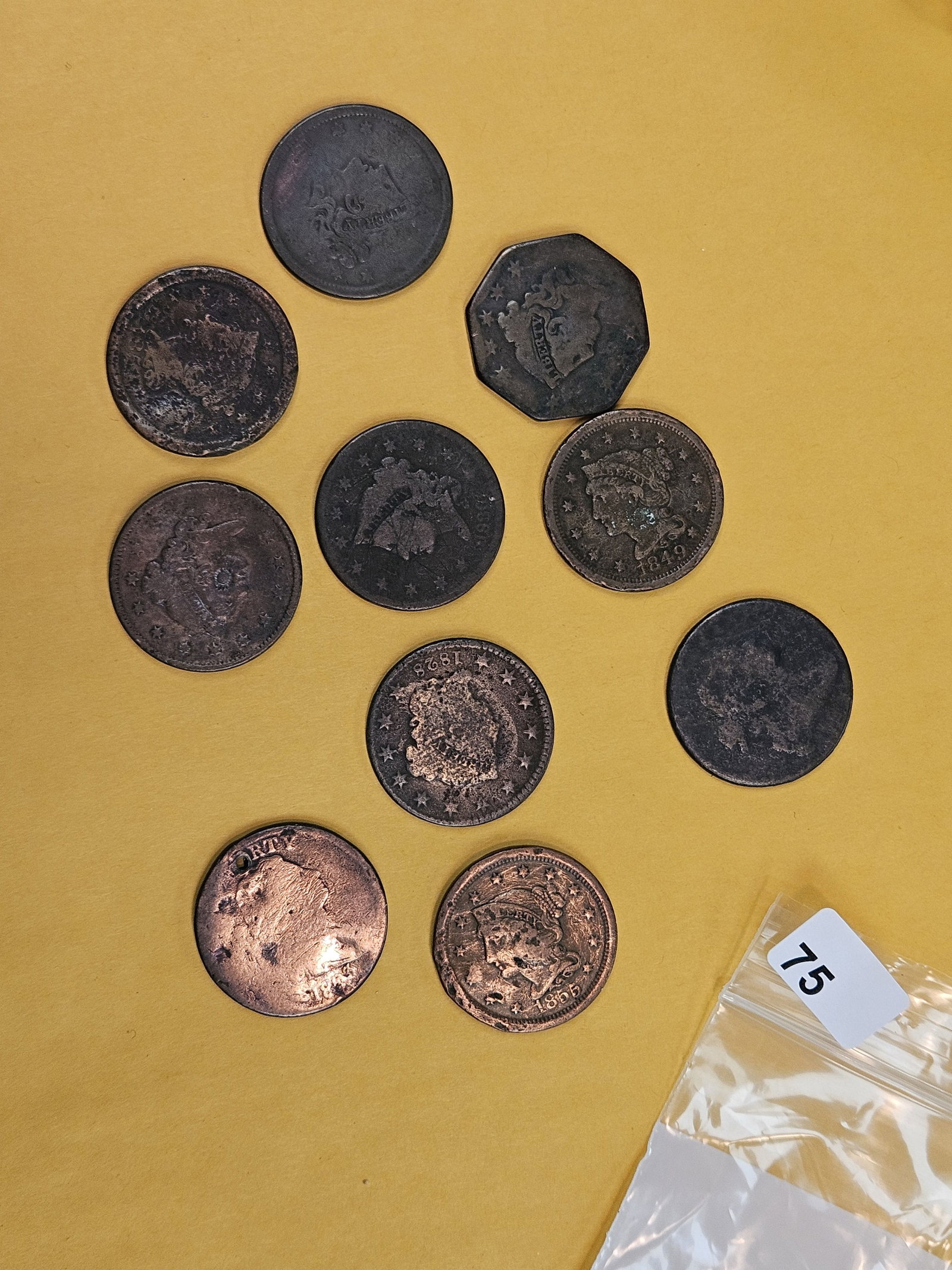 Ten mixed Large Cents - 2
