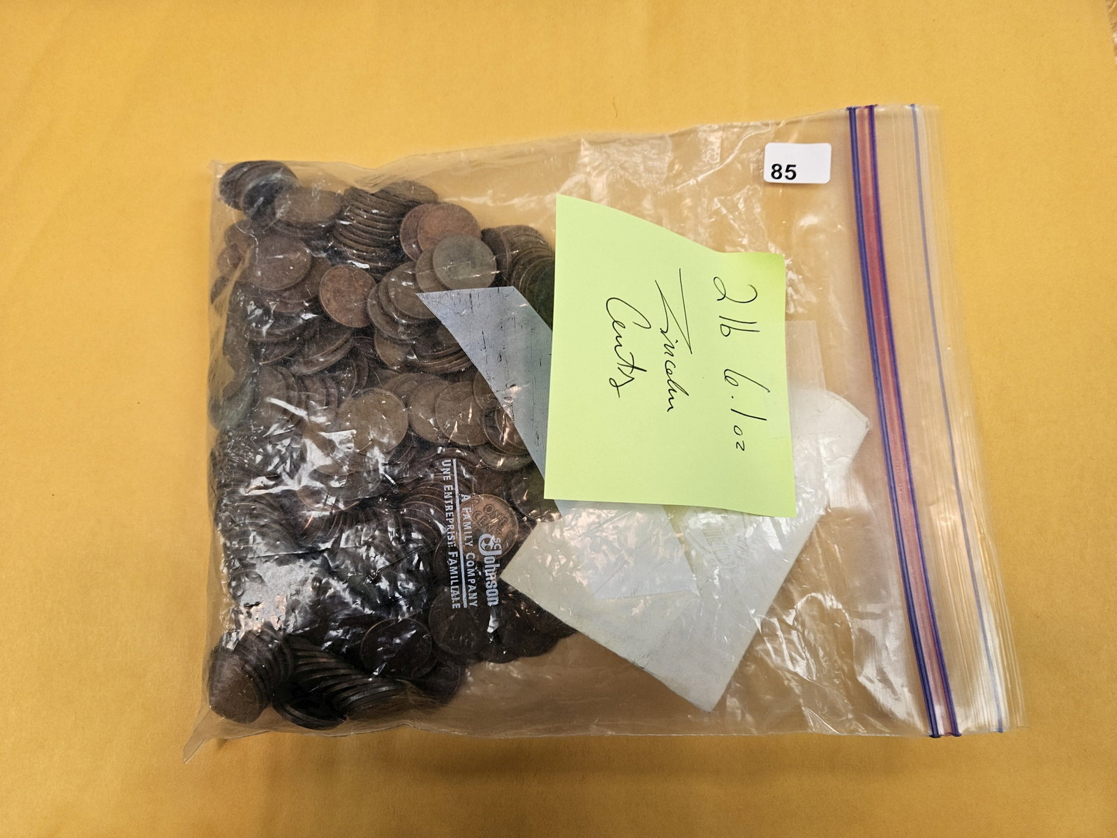 Over TWO POUNDS of Lincoln Cents: Wheat and Memorials, I think. Older collections or over the counter. WE didn't check