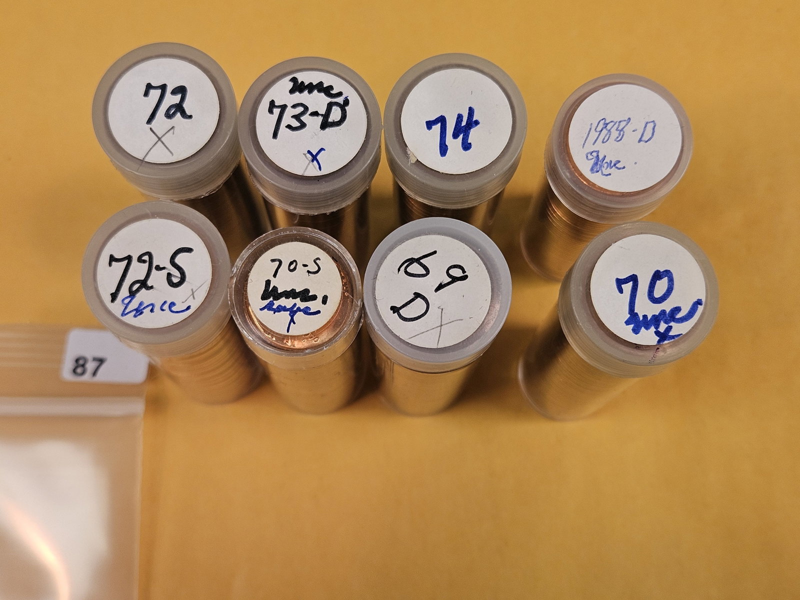 Eight mixed Uncirculated Memorial Cent Rolls: From an old collection. We didn't open or search