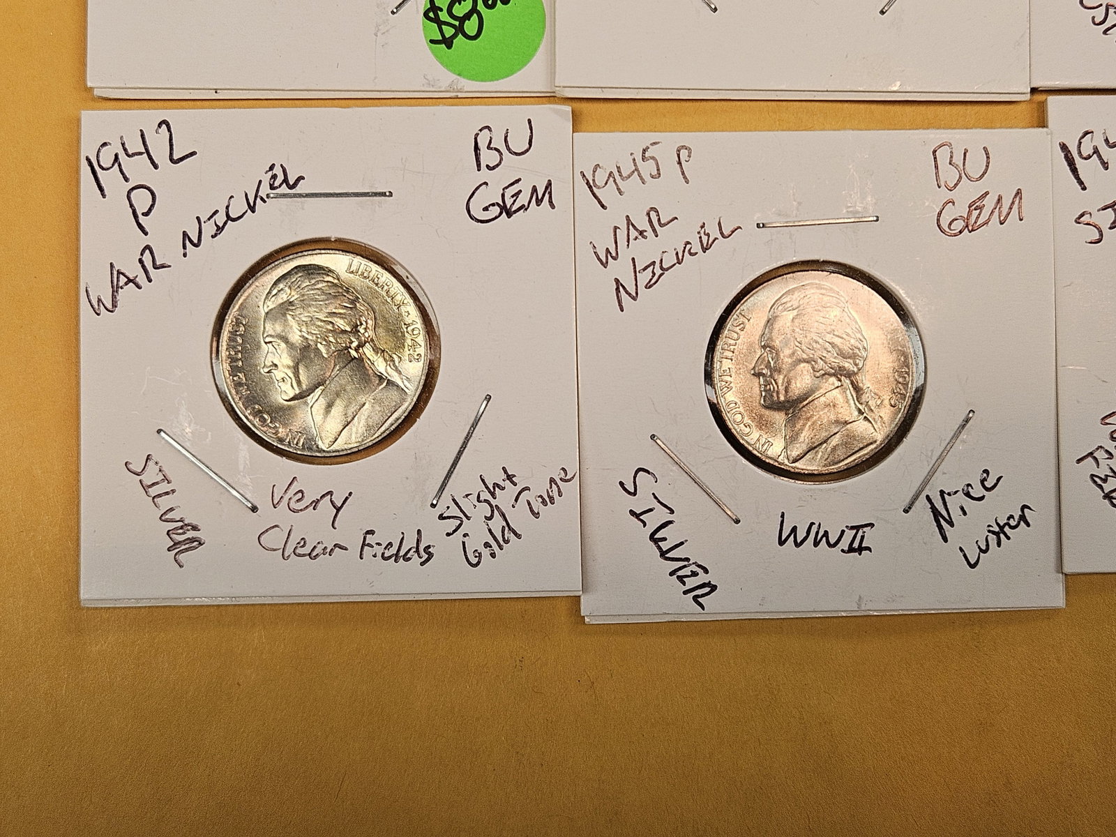 Eight mixed Silver Wartime Jefferson Nickels - 4