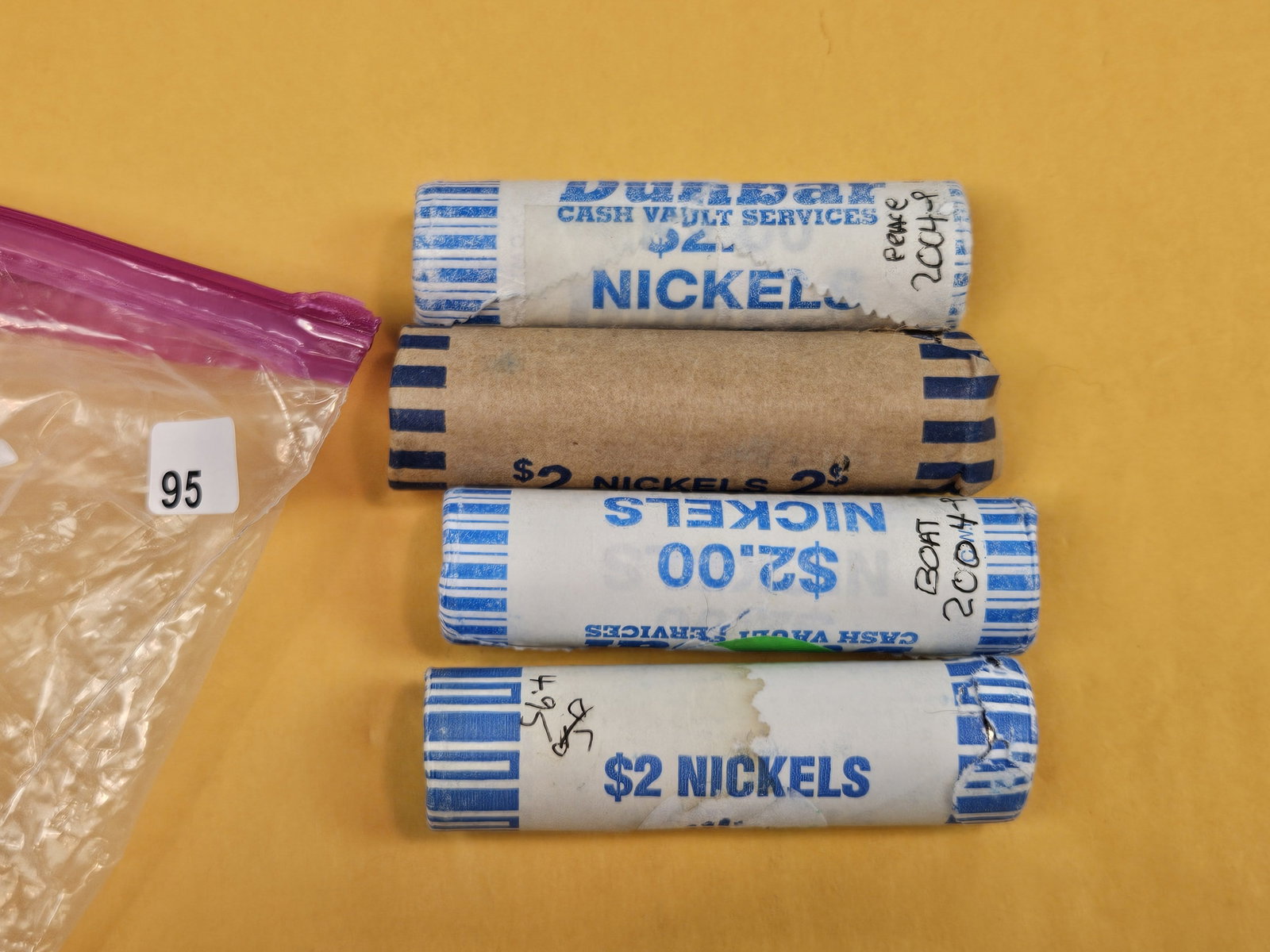 Four bank-wrapped rolls of Jefferson Nickels: Modern. From Consignor. Unchecked by us