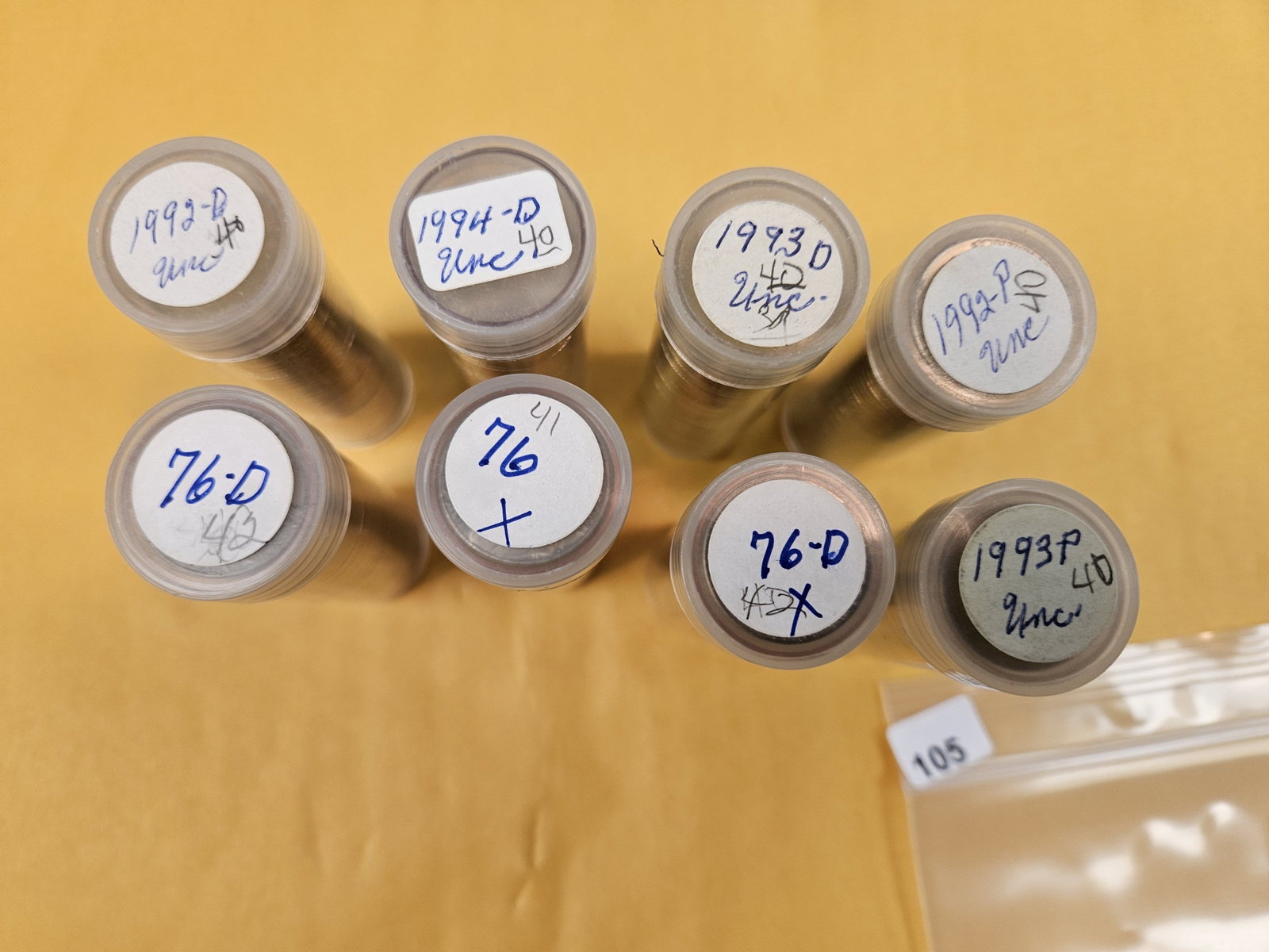 Eight mixed, Brilliant Uncirculated rolls of Jefferson Nickels: From an old collection. We didn't open or search