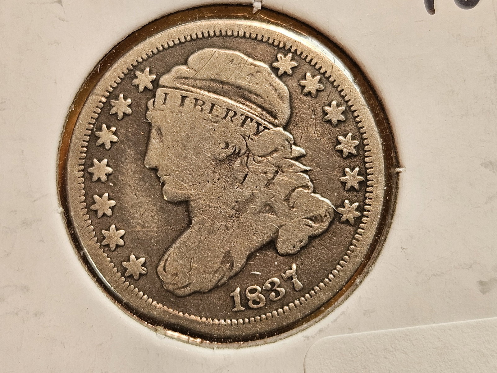 1837 Capped Bust silver Dime in Very Good (1 of 4)