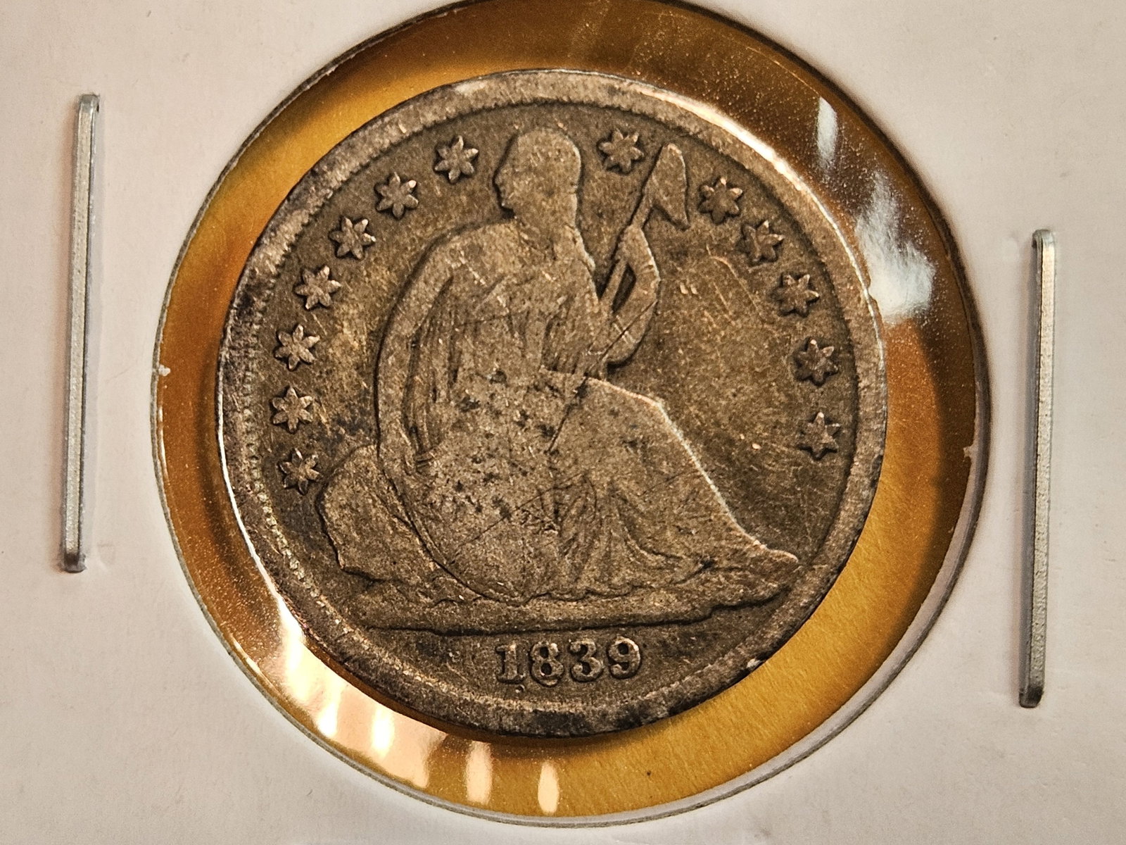 1839-O NO Drapery Seated Liberty silver Dime: Better version