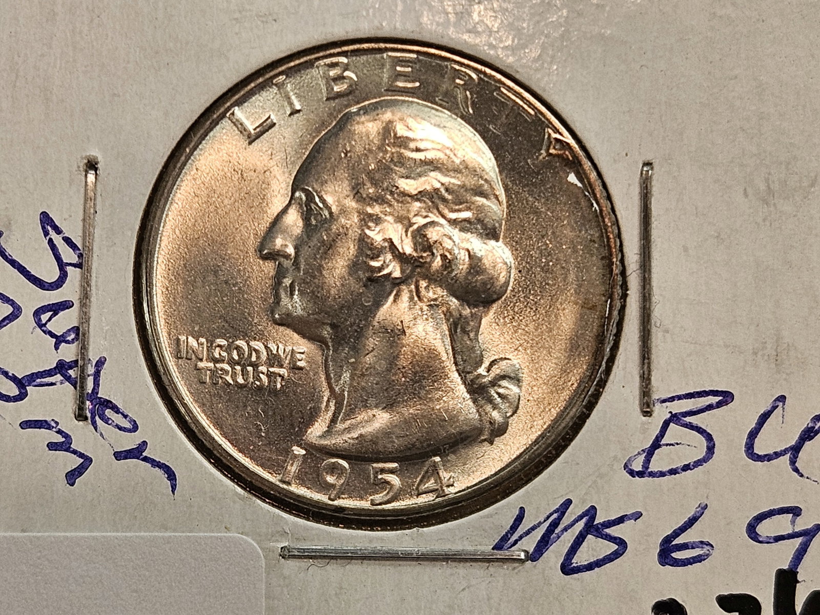 GEM Brilliant Uncirculated 1954-S Washington Quarter: Great luster