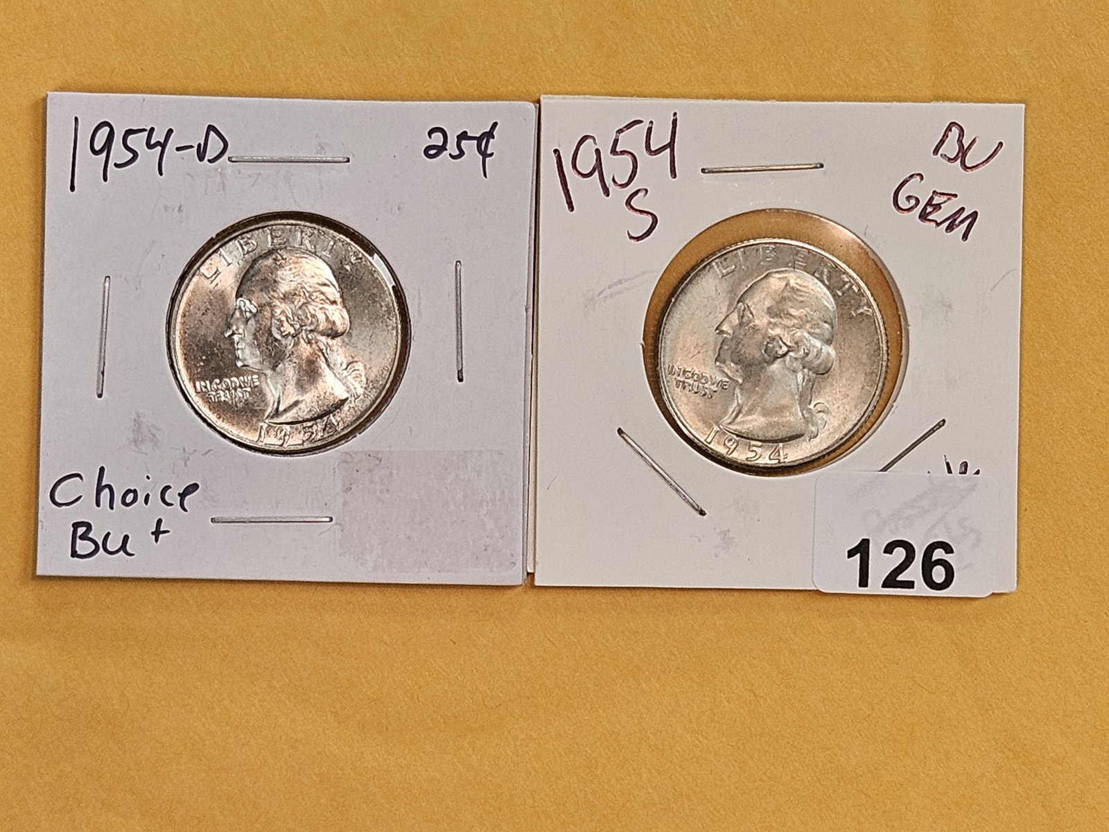 Two Choice to Very Choice Brilliant Uncirculated silver Washington Quarters (1 of 5)