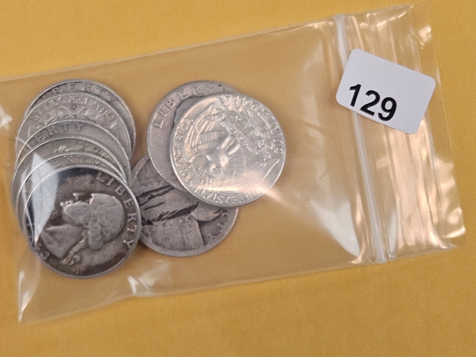 Ten mixed silver Quarters: Circulated