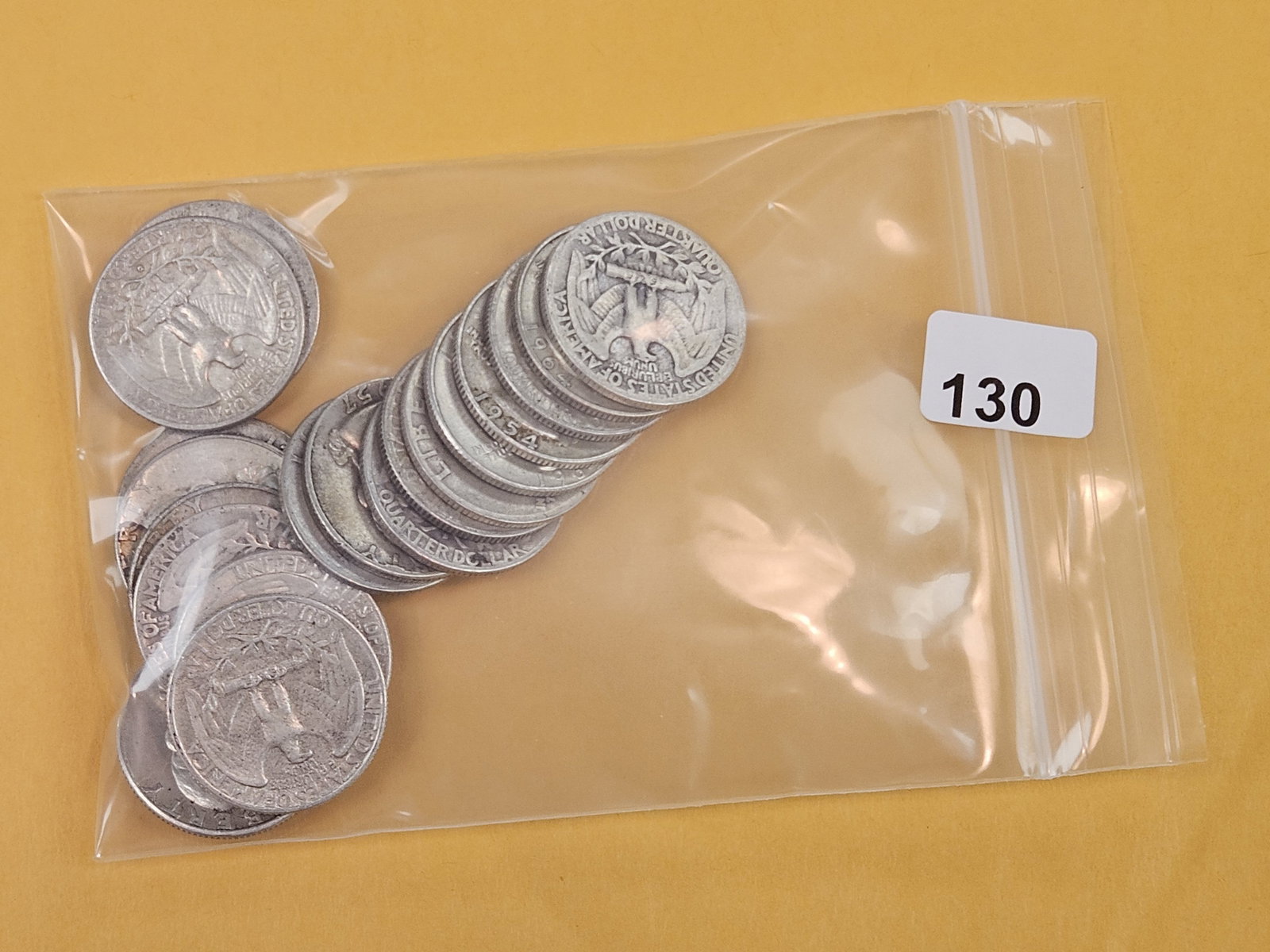 Twenty mixed silver Quarters: Circulated