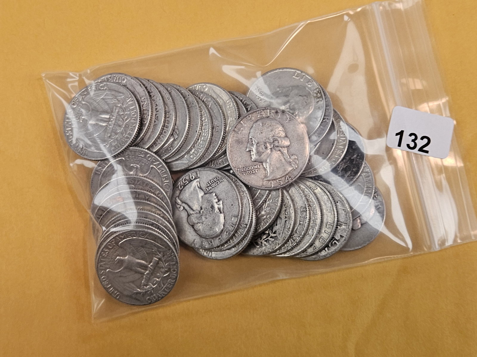 Forty mixed silver Quarters: Circulated