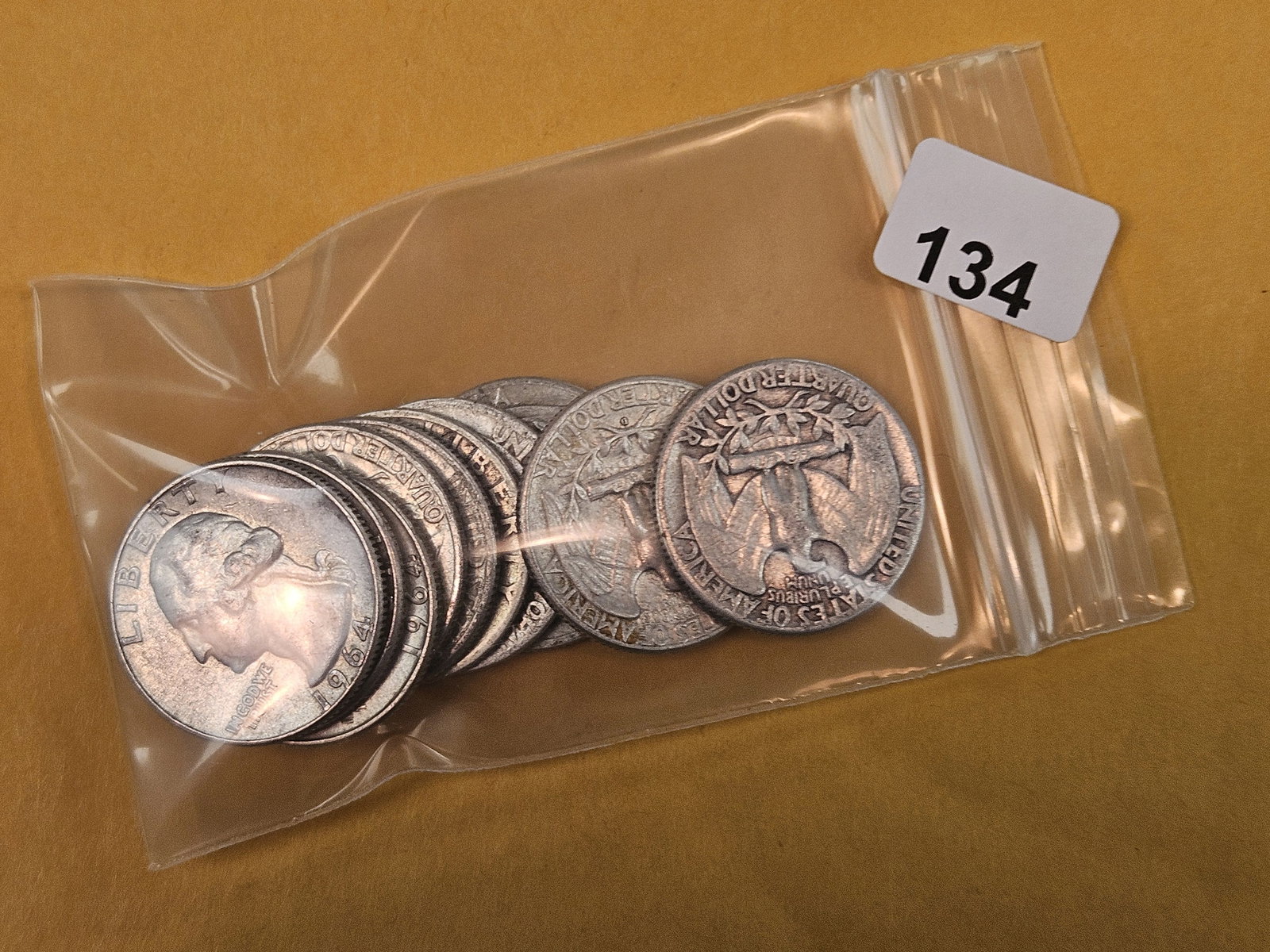 Ten mixed silver Quarters: Circulated