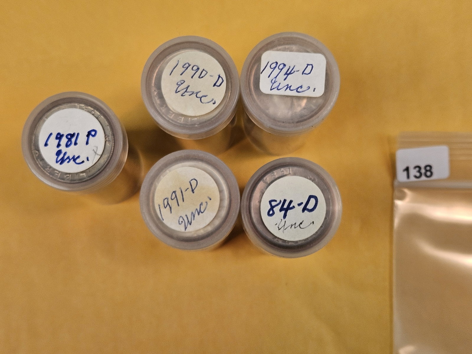 Five mixed Brilliant Uncirculated Washington Quarter Rolls: From an old collection. We didn't open or search