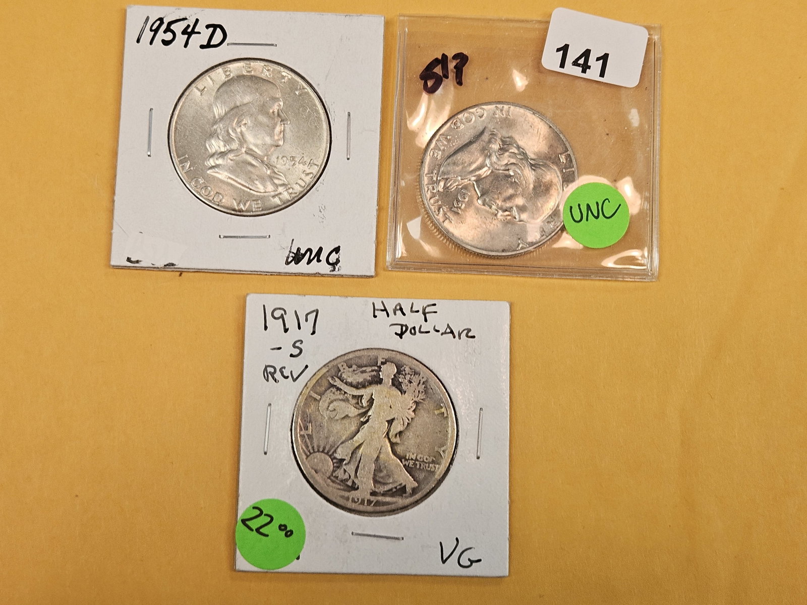 Three mixed silver Half Dollars - 2
