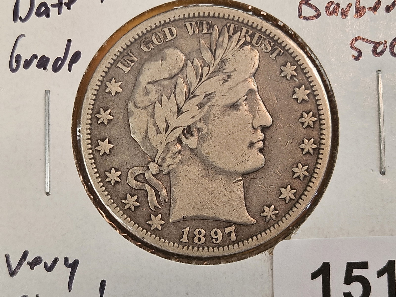 ** KEY DATE ** 1897-O Barber Half Dollar in Very Fine (1 of 4)