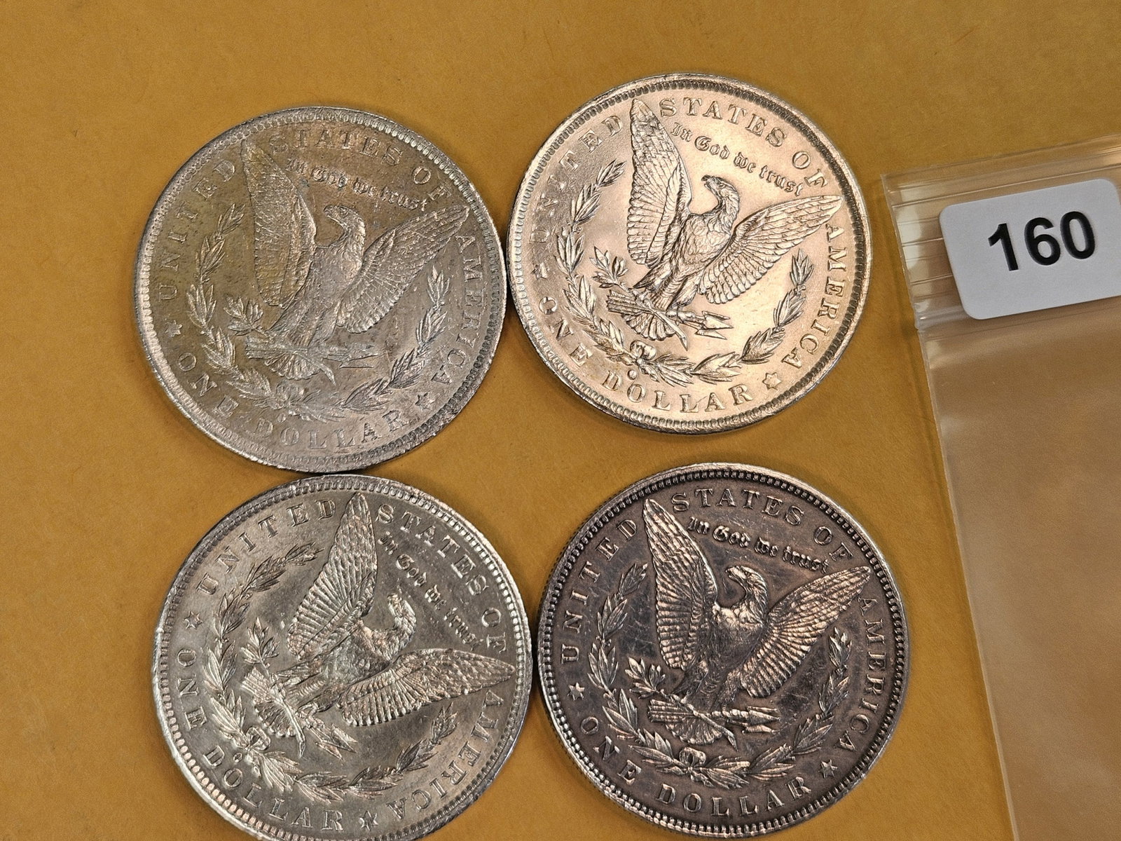 Four About Uncirculated Morgan Silver Dollars - 2