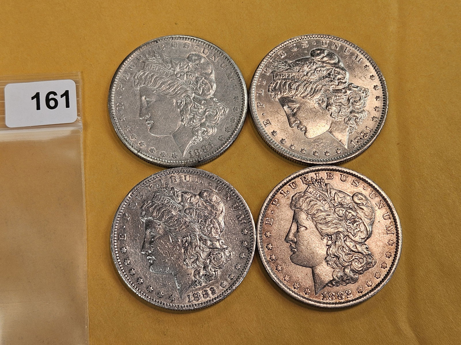 Four About Uncirculated Morgan Silver Dollars - 2