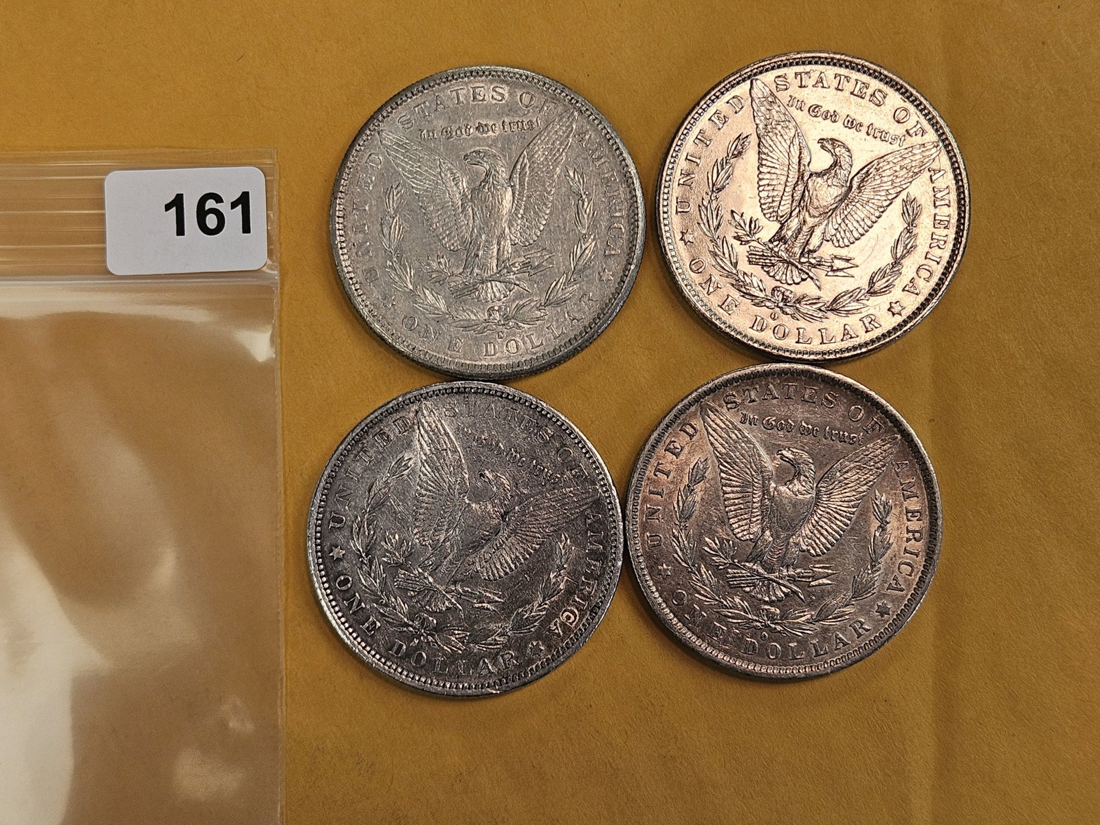 Four About Uncirculated Morgan Silver Dollars - 3