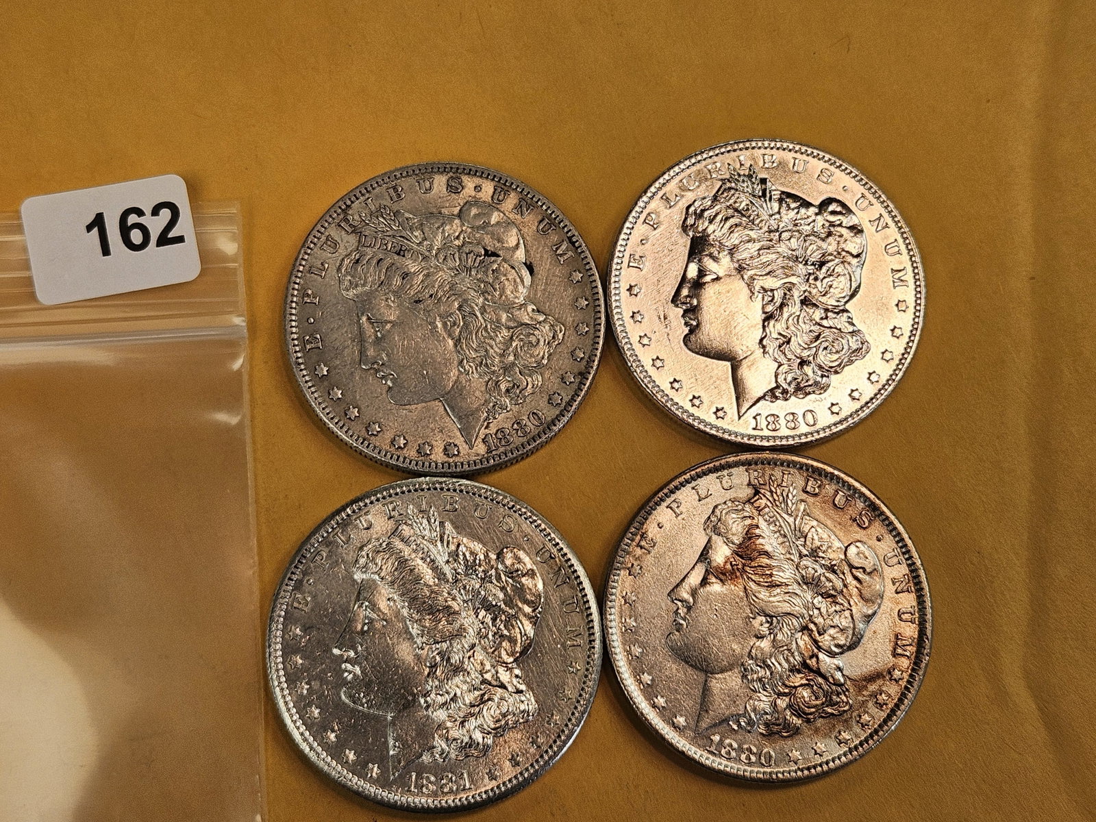 Four About Uncirculated Morgan Silver Dollars - 2