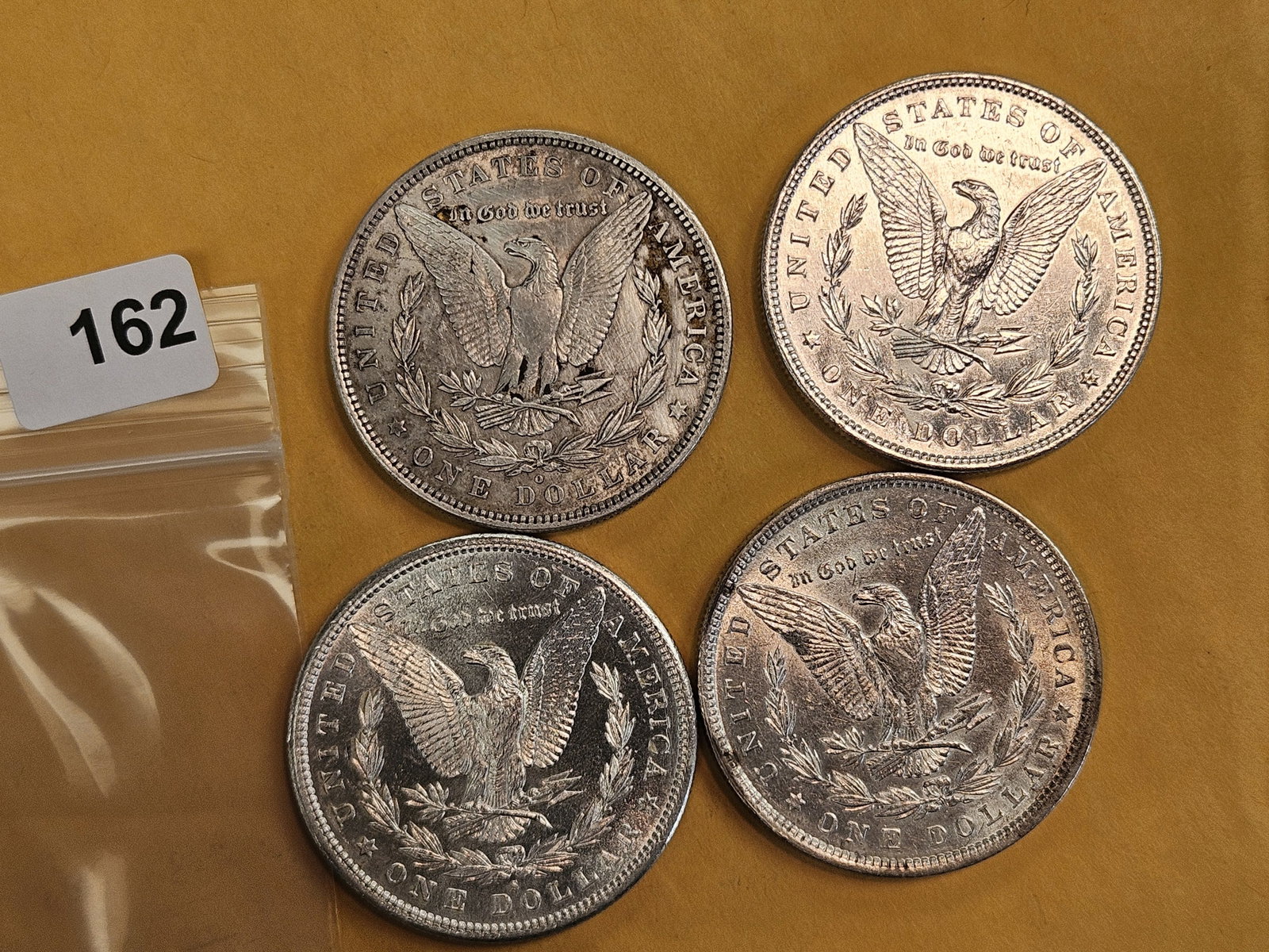 Four About Uncirculated Morgan Silver Dollars - 3