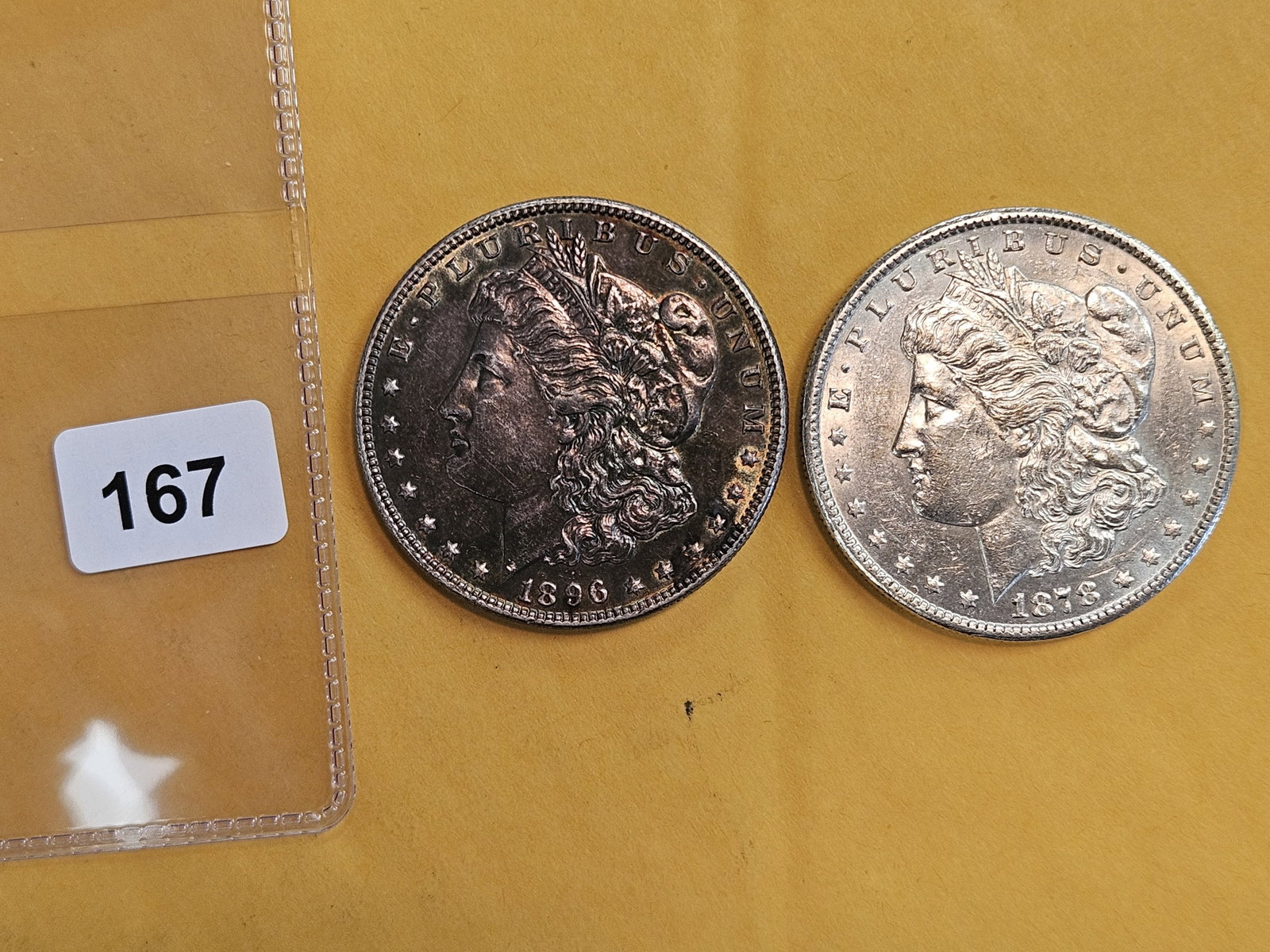 Two Brilliant About Uncirculated Morgan silver Dollars - 3