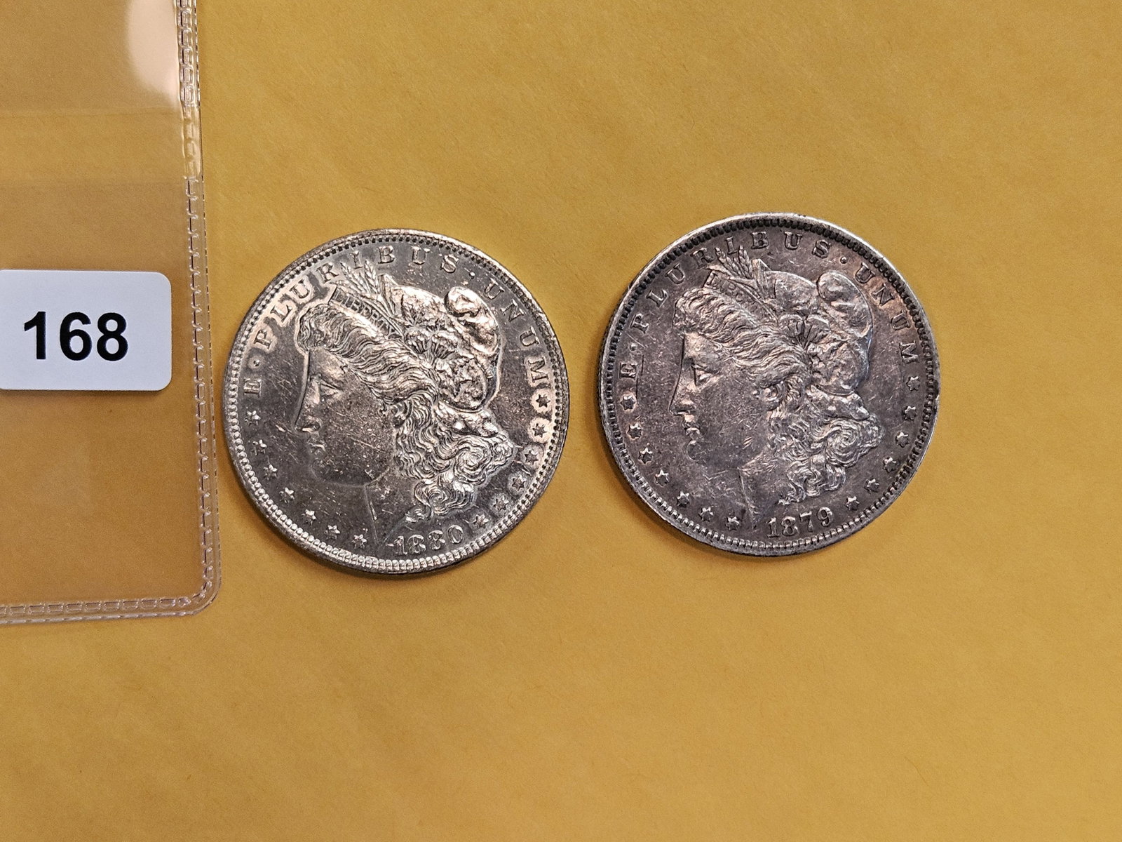 Two Brilliant About Uncirculated Morgan silver Dollars - 2