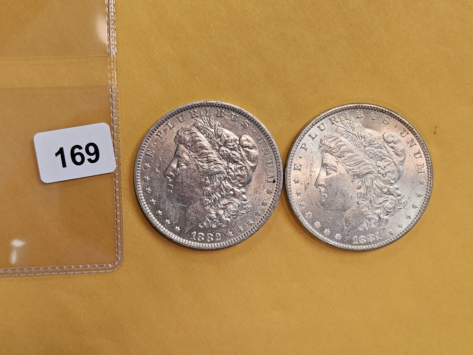 Two Brilliant About Uncirculated Morgan silver Dollars - 2