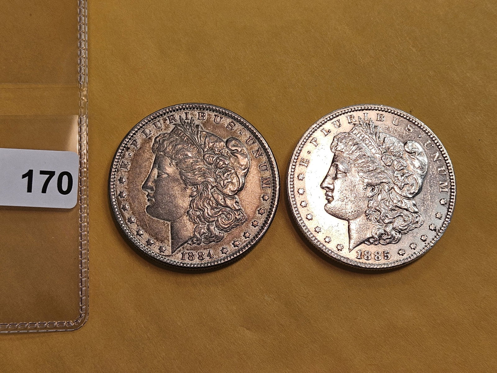 Two Brilliant About Uncirculated Morgan silver Dollars - 2