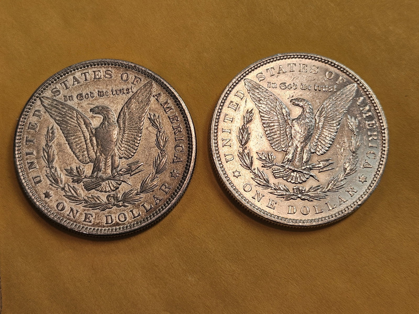 Two Brilliant About Uncirculated Morgan silver Dollars - 3