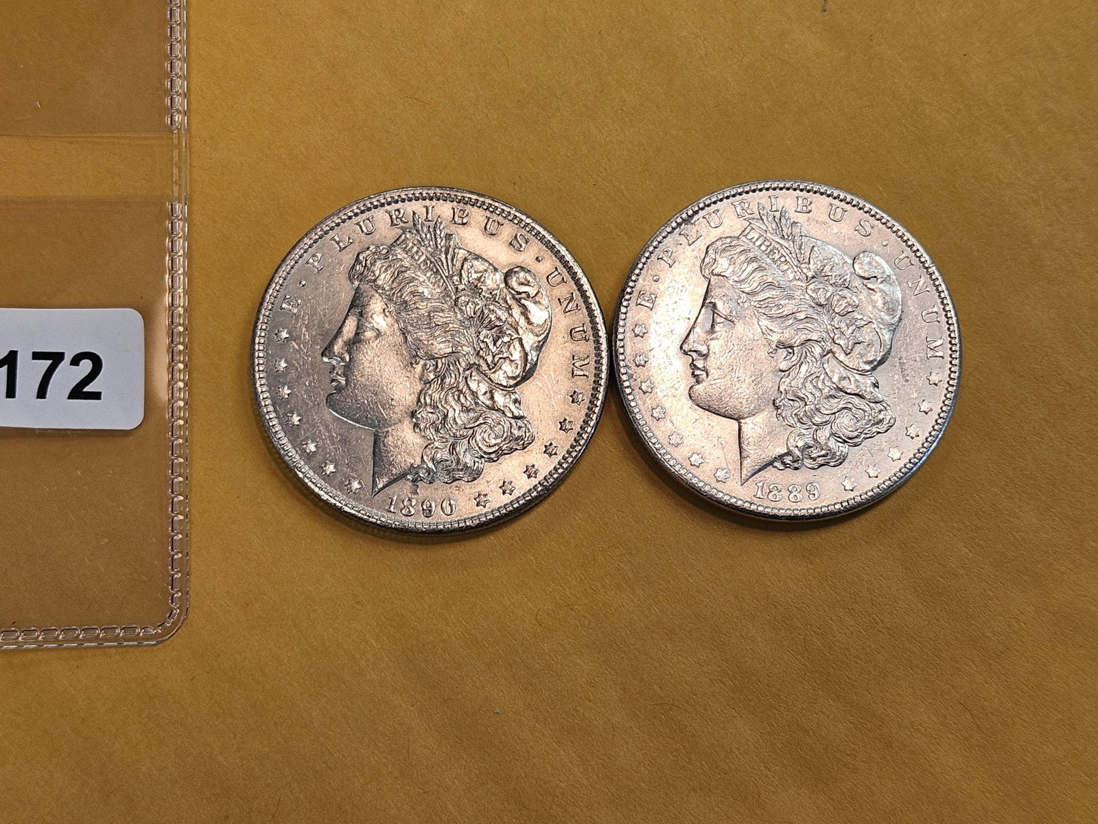 Two Brilliant About Uncirculated Morgan silver Dollars - 2