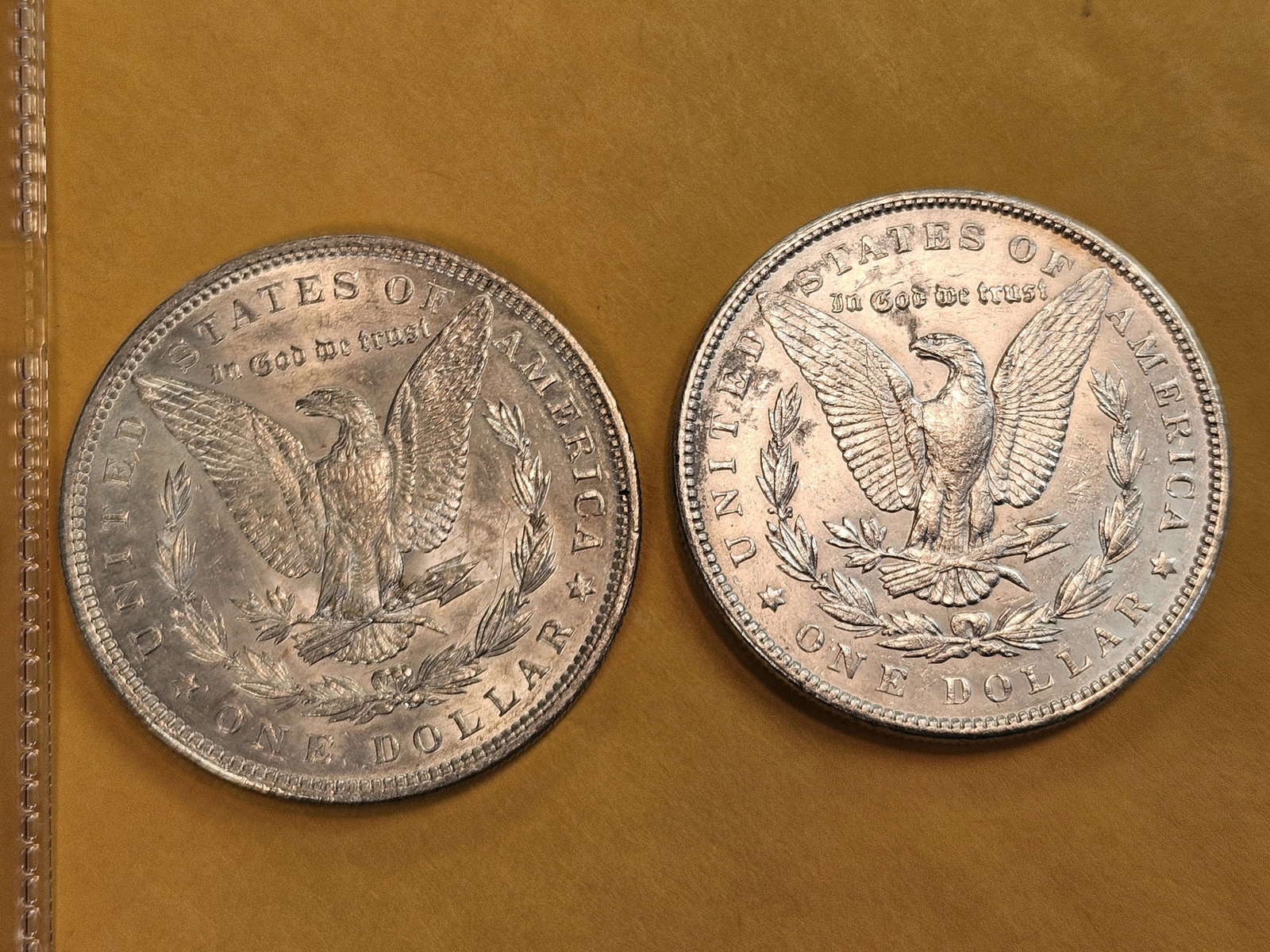 Two Brilliant About Uncirculated Morgan silver Dollars - 3