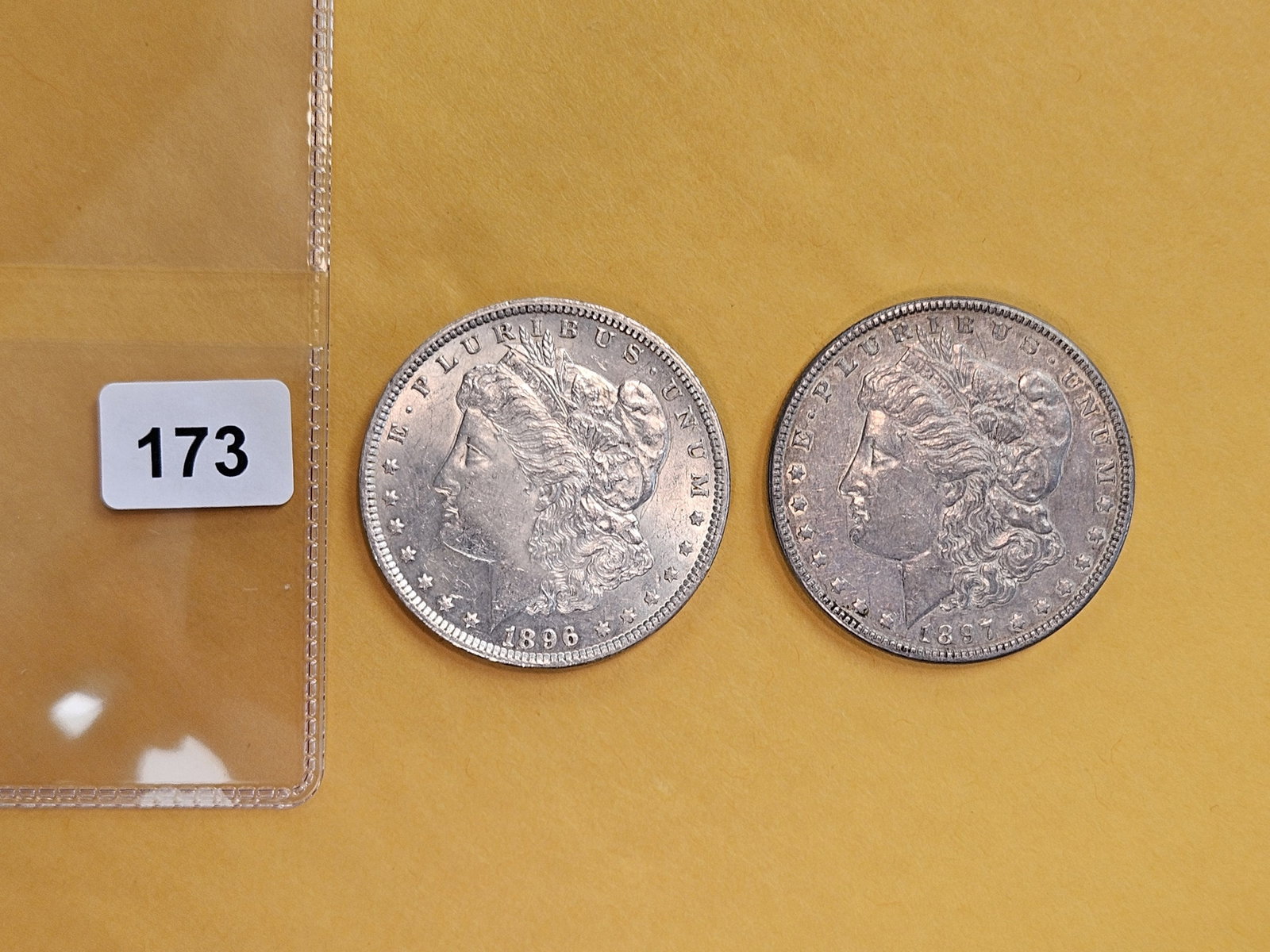 Two Brilliant About Uncirculated Morgan silver Dollars - 2