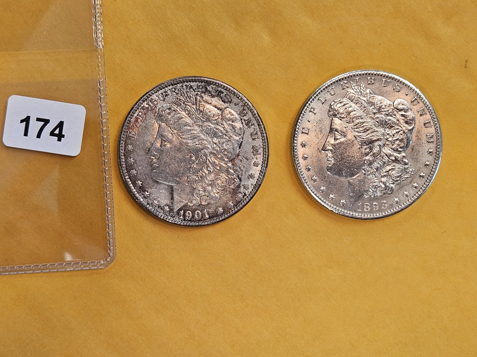 Two Brilliant About Uncirculated Morgan silver Dollars - 2