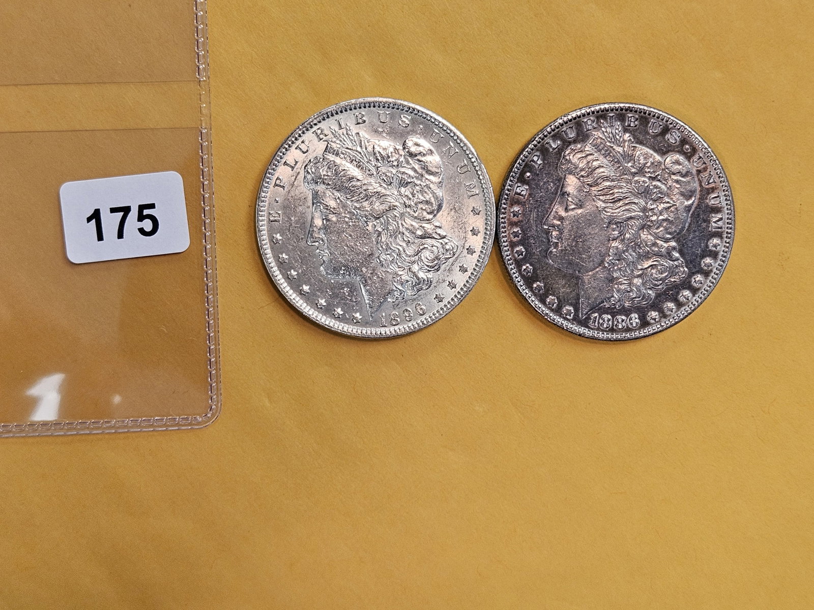 Two Brilliant About Uncirculated Morgan silver Dollars - 2