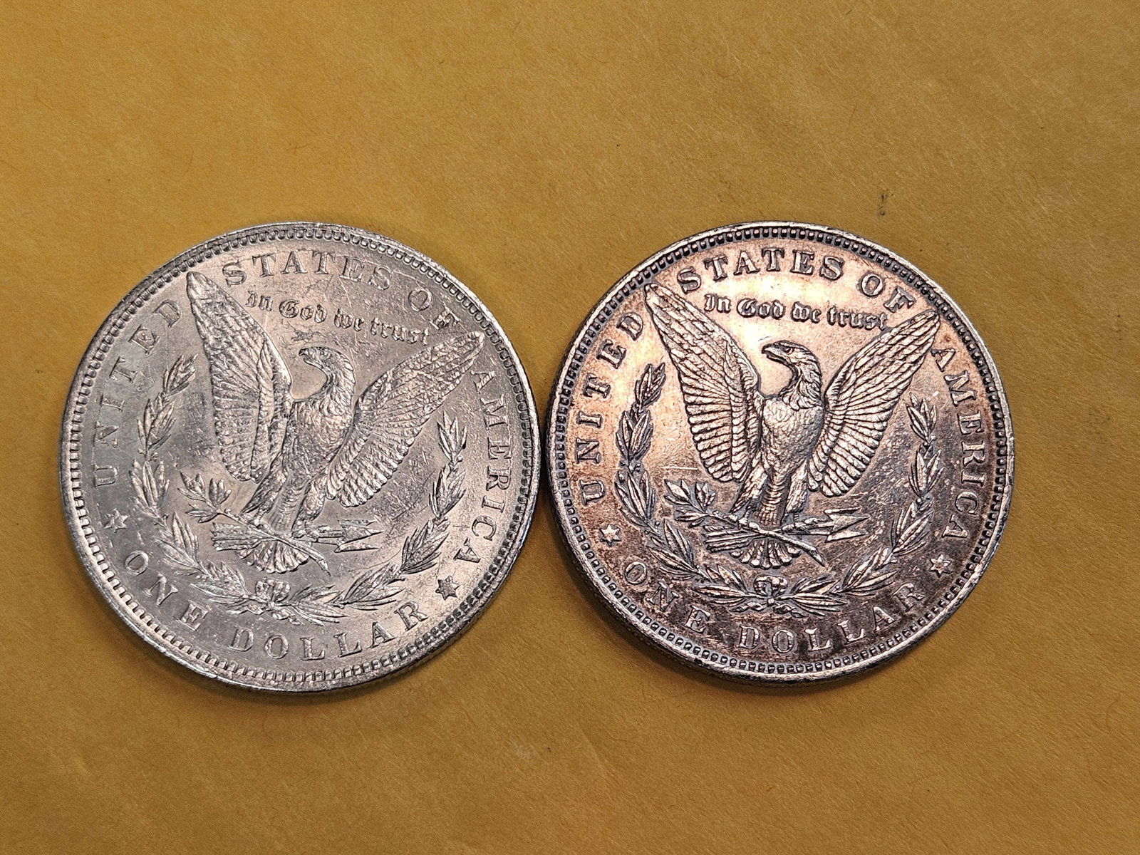 Two Brilliant About Uncirculated Morgan silver Dollars - 3