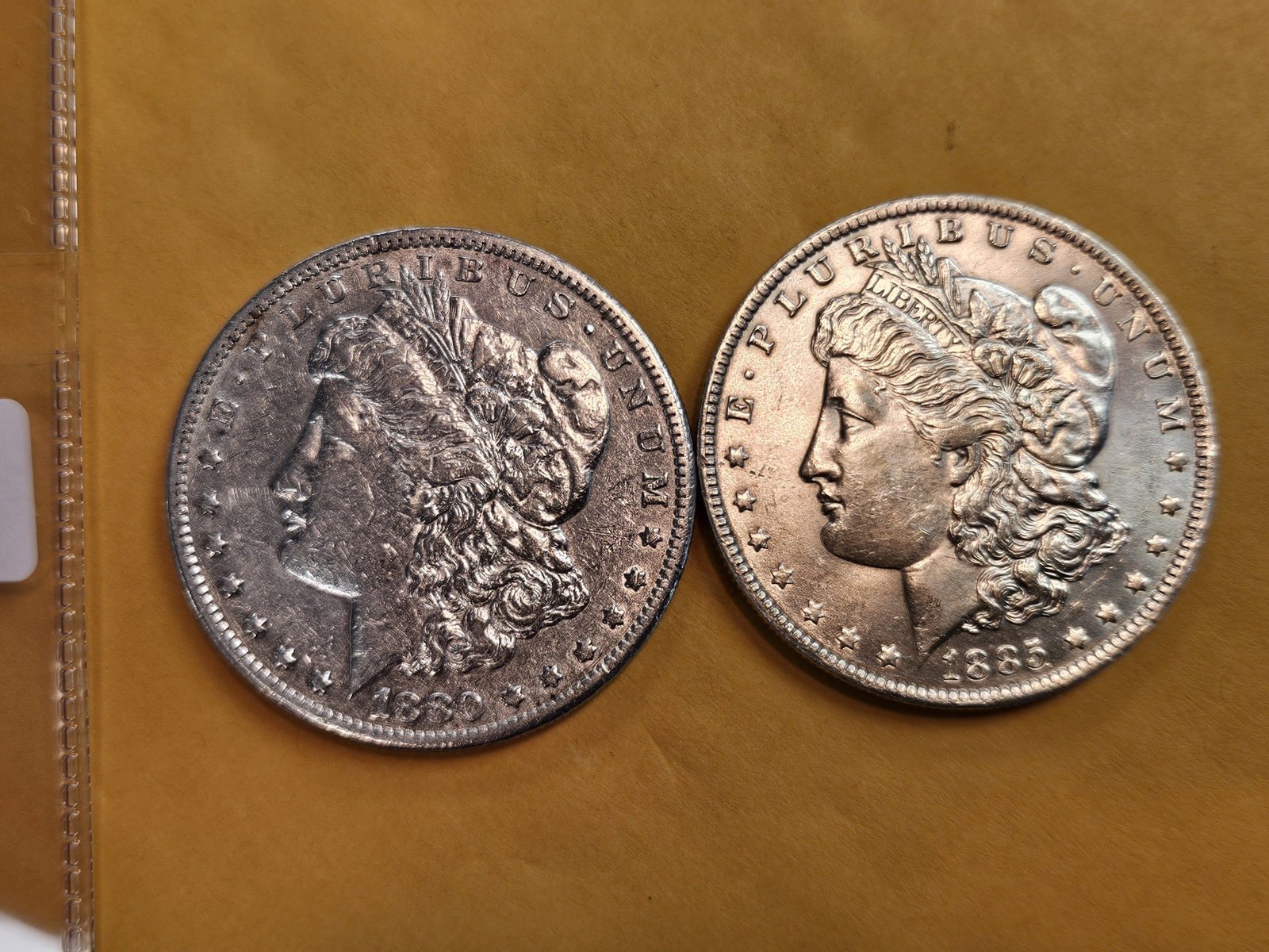 Two Brilliant About Uncirculated Morgan silver Dollars: Mixed