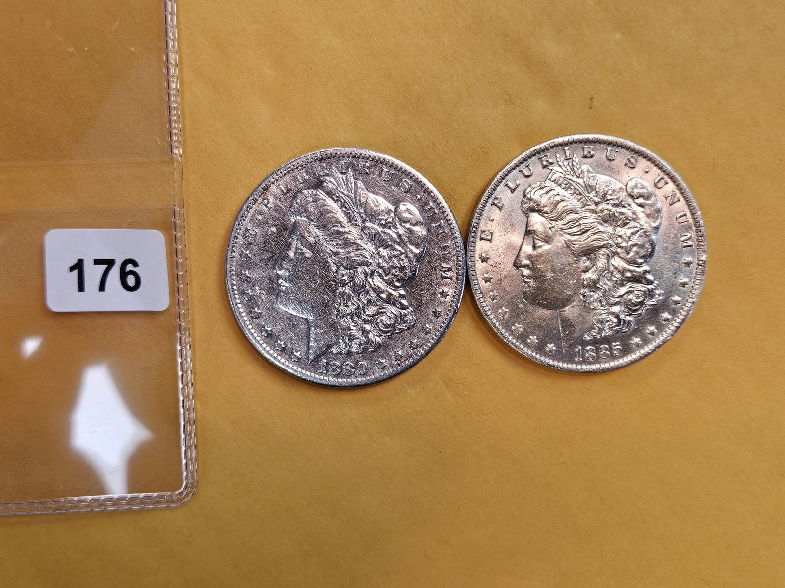 Two Brilliant About Uncirculated Morgan silver Dollars - 2