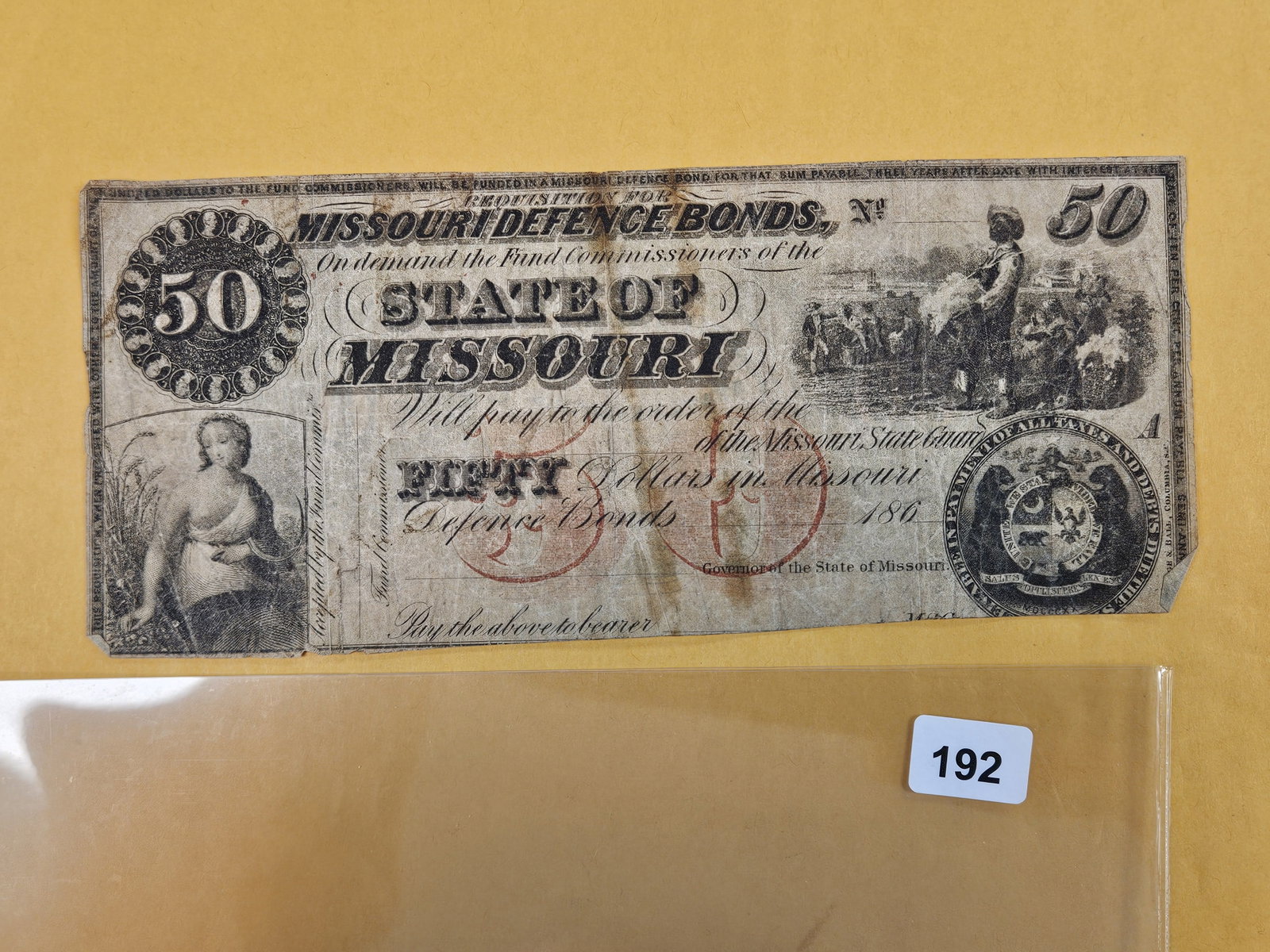 186_ Missouri Defence Bond Fifty Dollars (1 of 2)