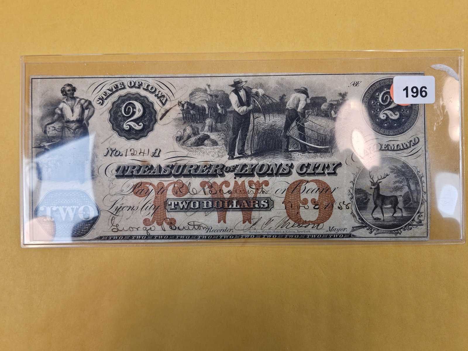 Crisp 1858 Two Dollar Obsolete Note (1 of 3)