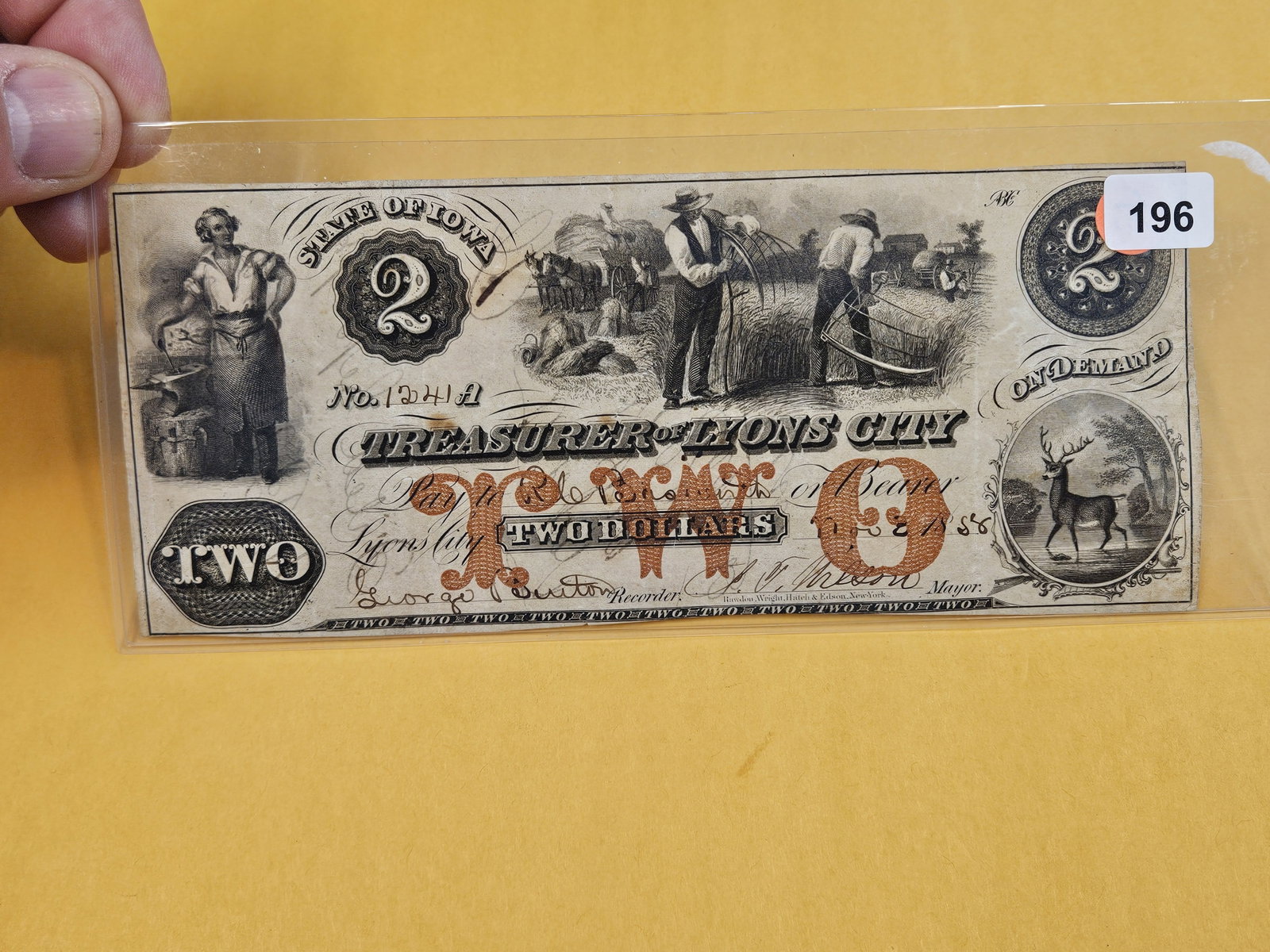 Crisp 1858 Two Dollar Obsolete Note - 2