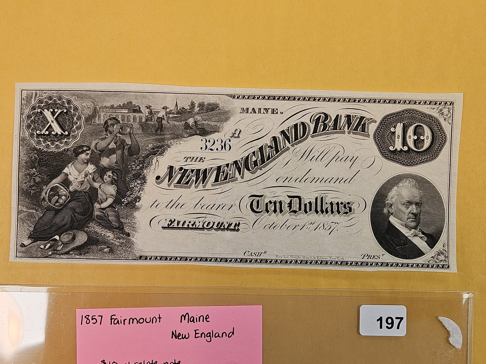 GEM Crisp Uncirculated 1857 Obsolete Note Ten Dollars (1 of 3)