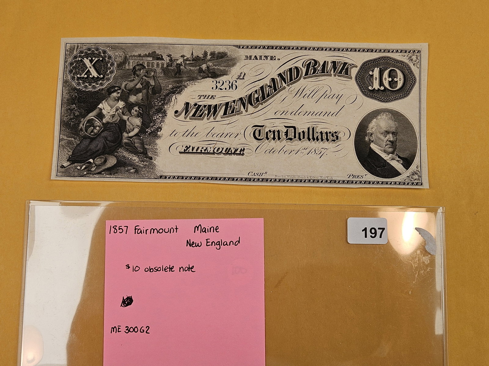 GEM Crisp Uncirculated 1857 Obsolete Note Ten Dollars - 2