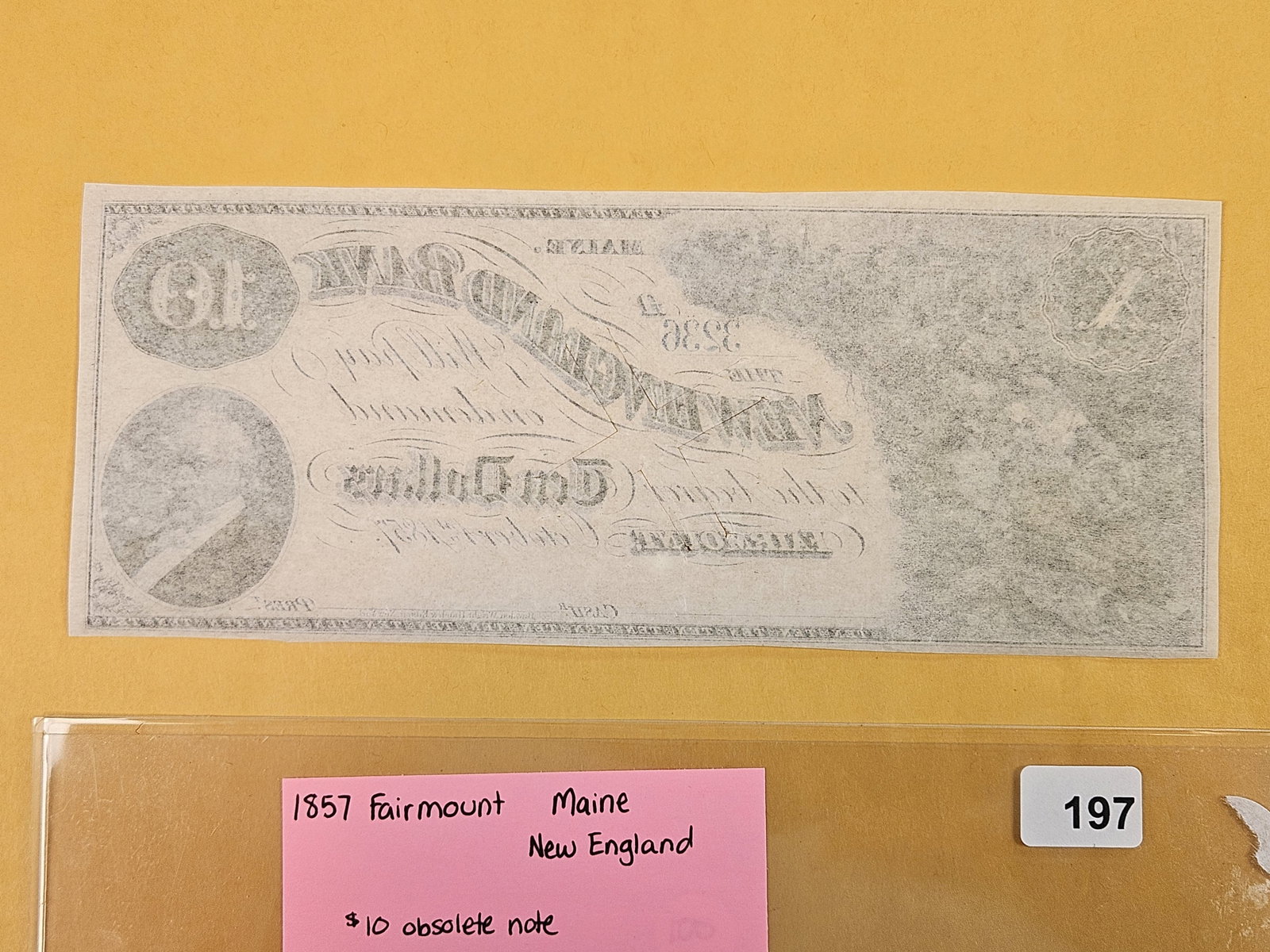 GEM Crisp Uncirculated 1857 Obsolete Note Ten Dollars - 3