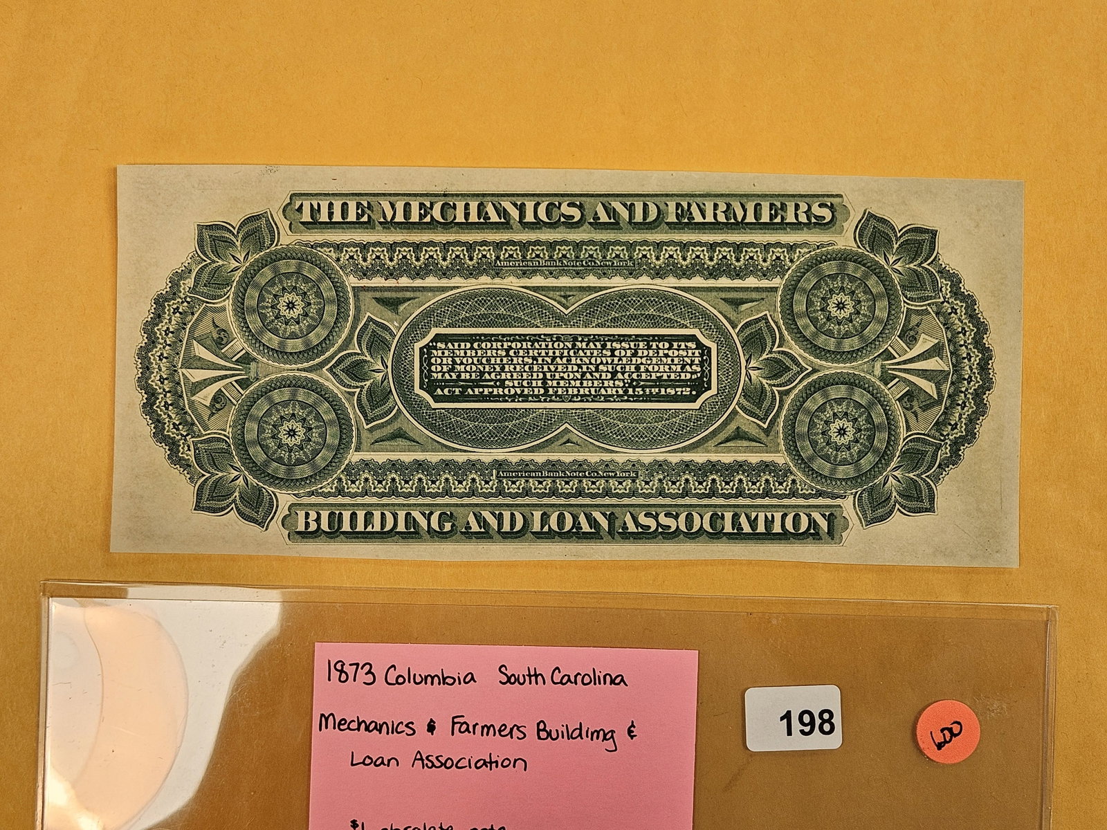 GEM Crisp Uncirculated 1873 Obsolete Note One Dollar - 3
