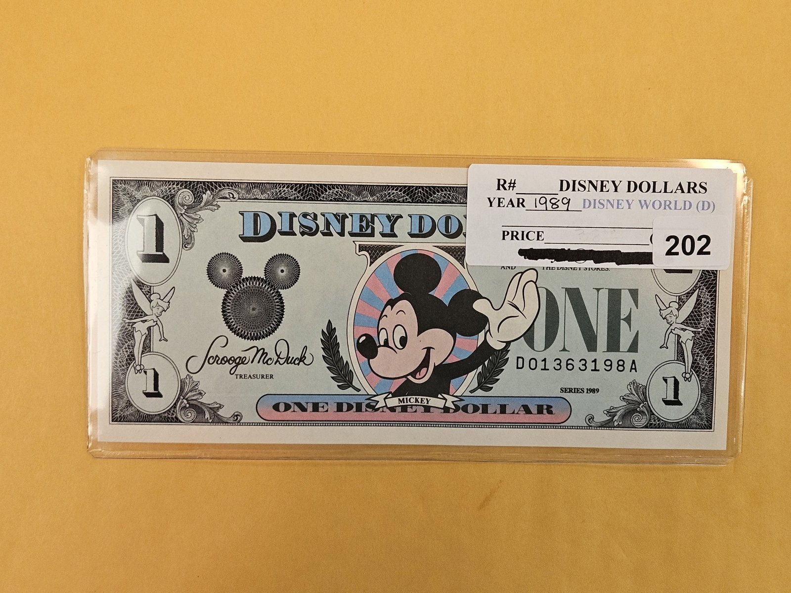DISNEY DOLLAR! Crisp Uncirculated One Disney Dollar: 1989-D.