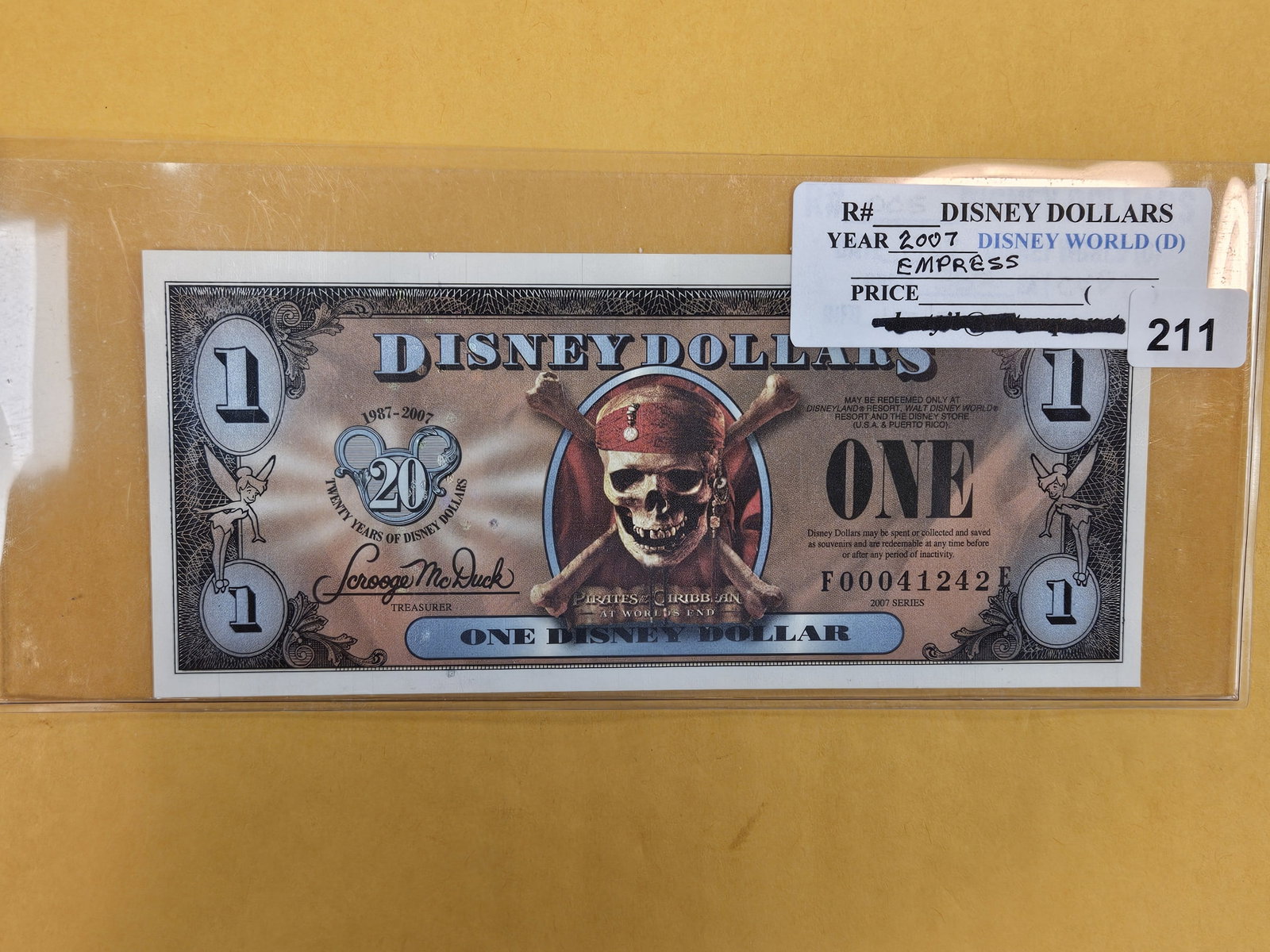 DISNEY DOLLAR! Crisp Uncirculated One Disney Dollar (1 of 2)