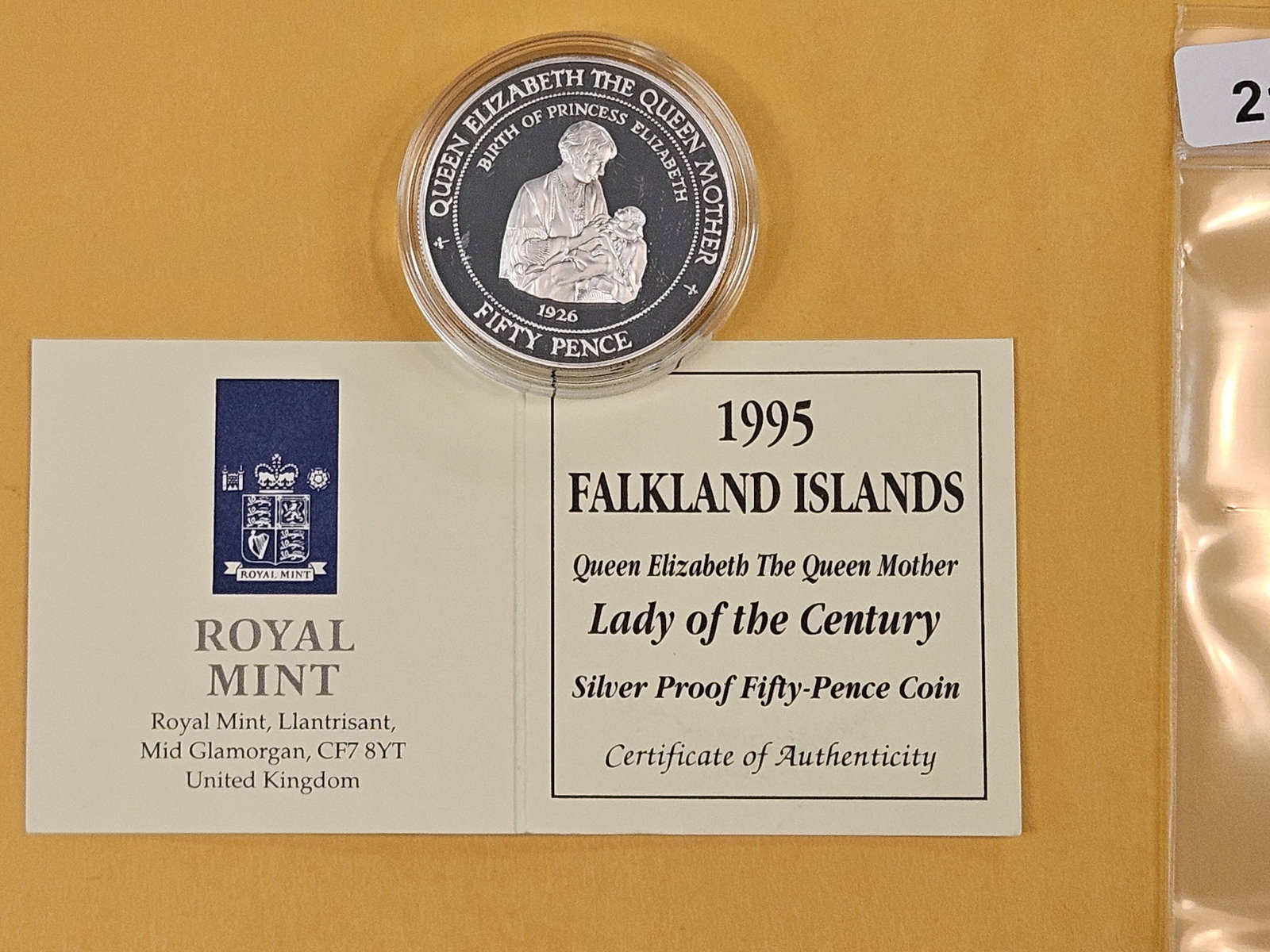 GEM Proof Deep Cameo 1995 Falklands Islands Silver 50 pence - 2