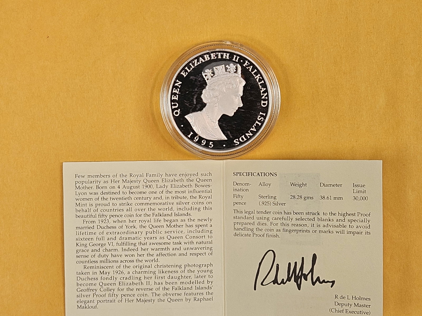 GEM Proof Deep Cameo 1995 Falklands Islands Silver 50 pence - 3