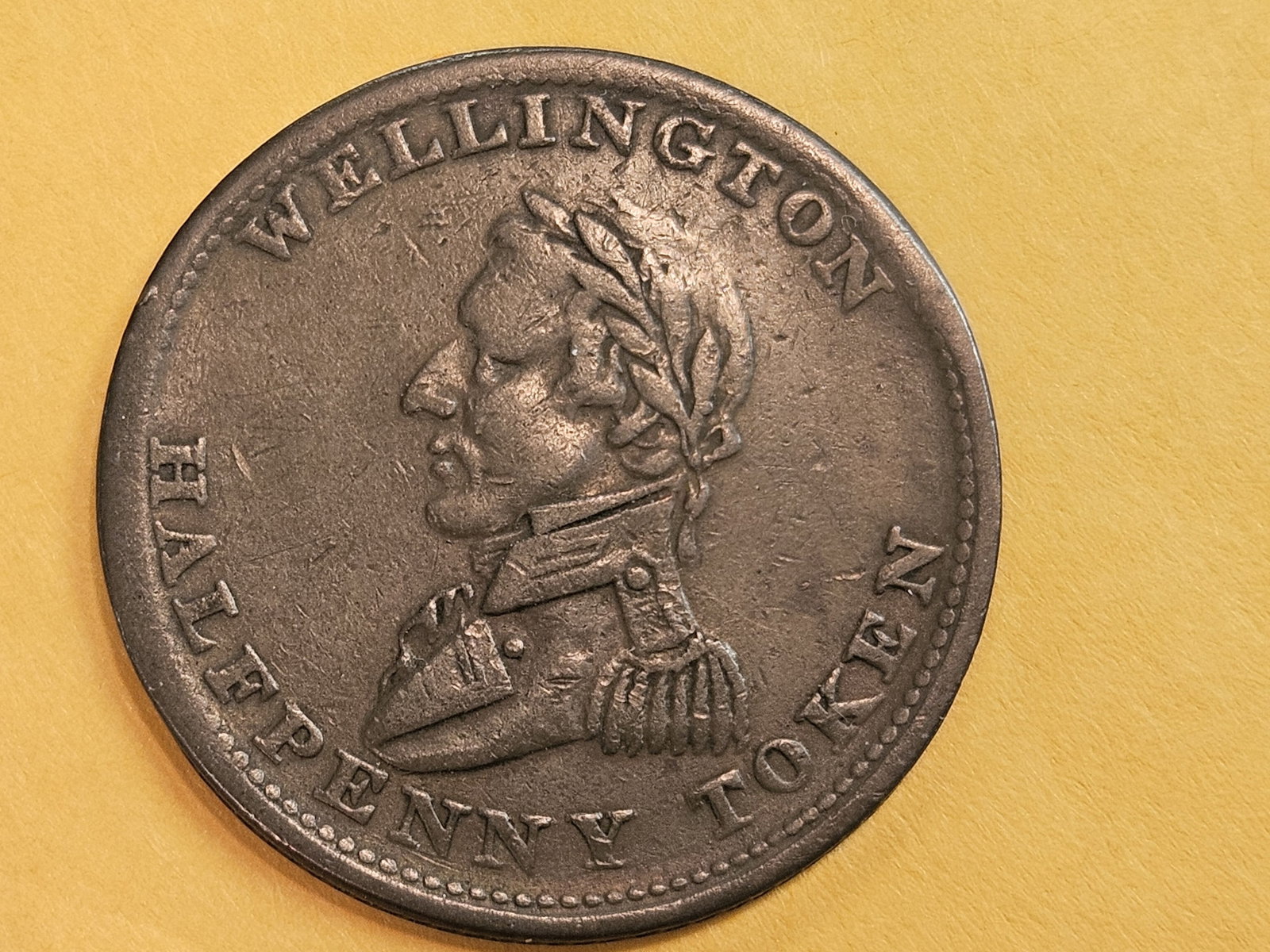 1814 copper Canada Half-Penny token: Wellington