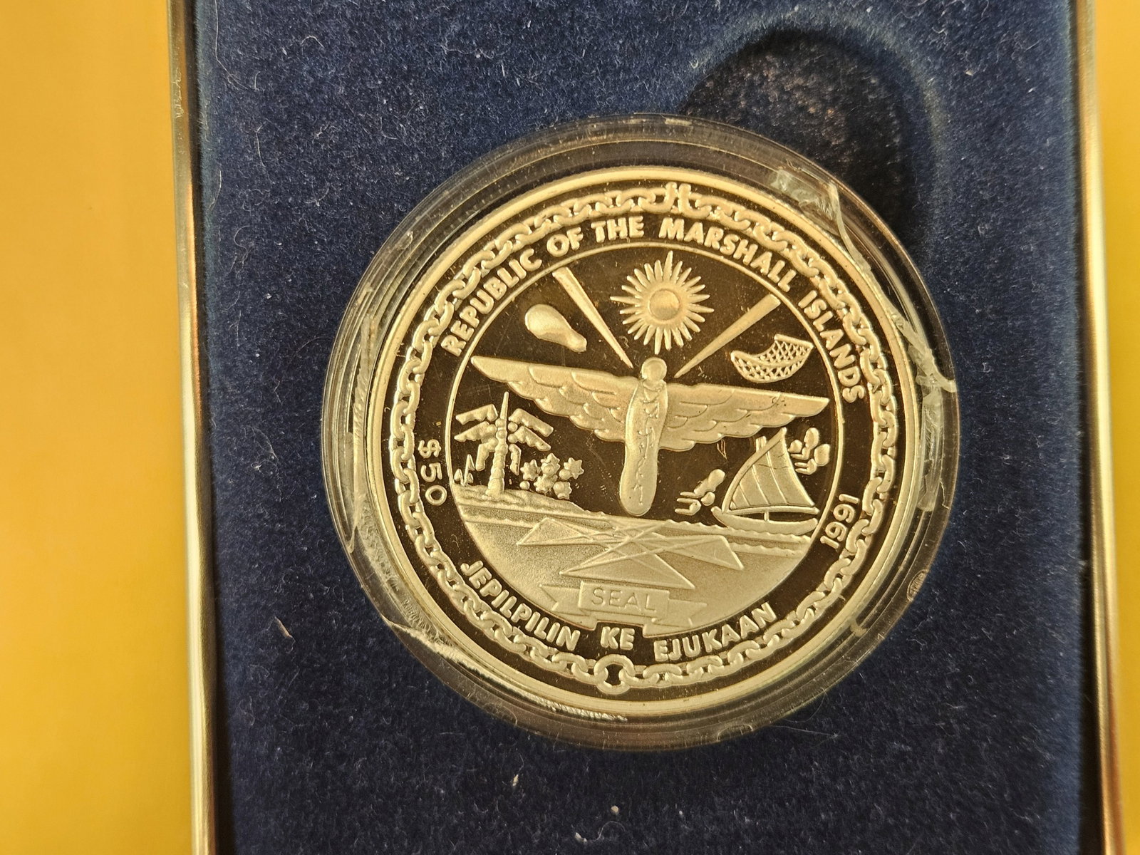 GEM Proof Deep Cameo 1991 Marshall Islands Silver Fifty Dollars - 4
